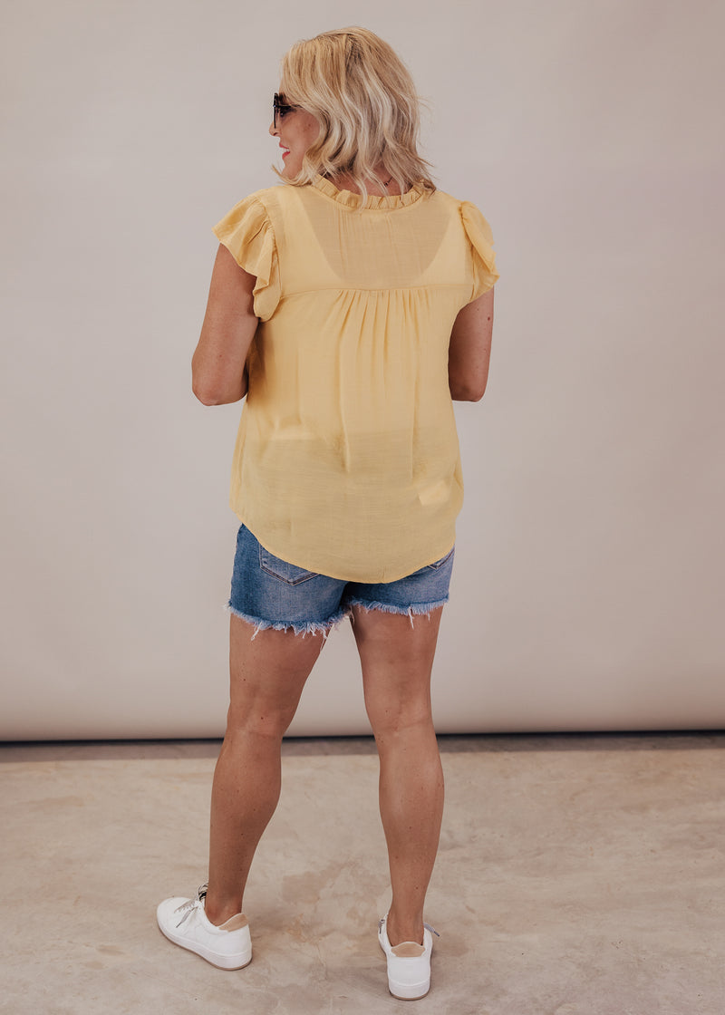 Embroidered Yellow Blouse (S-3X)
