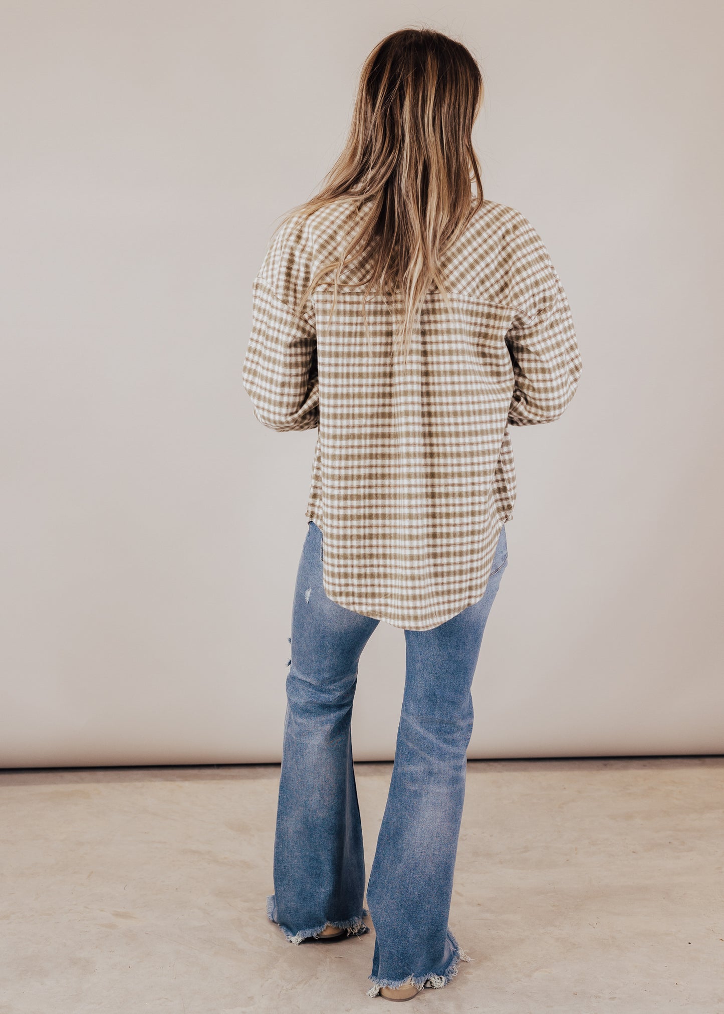 Remy Checkered Shacket *OLIVE/BROWN/CREAM