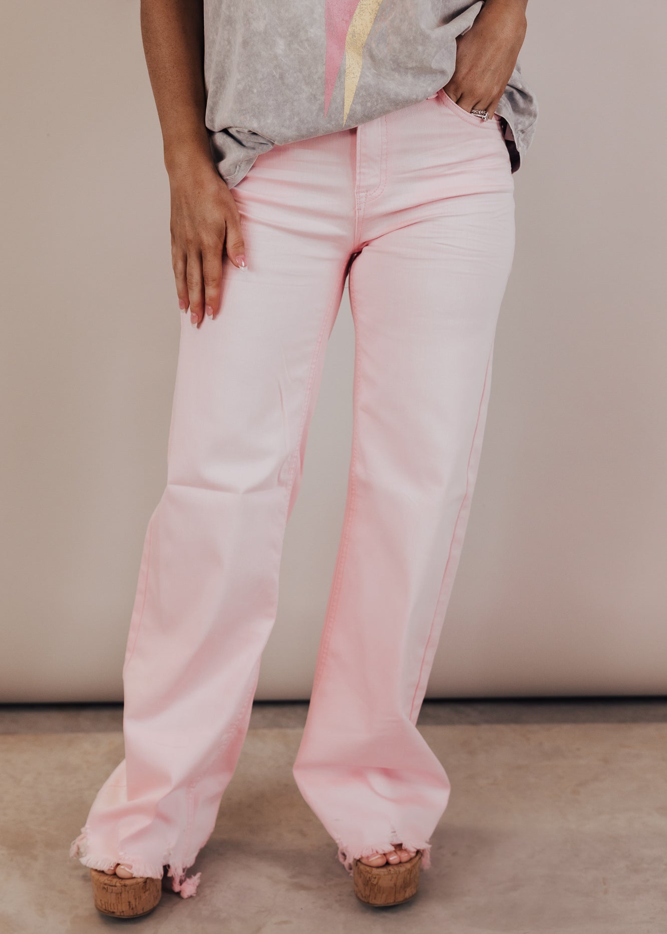 SIZES 0, 3, 13, 15: Risen NON DISTRESSED Light Pink Jeans (0-15)