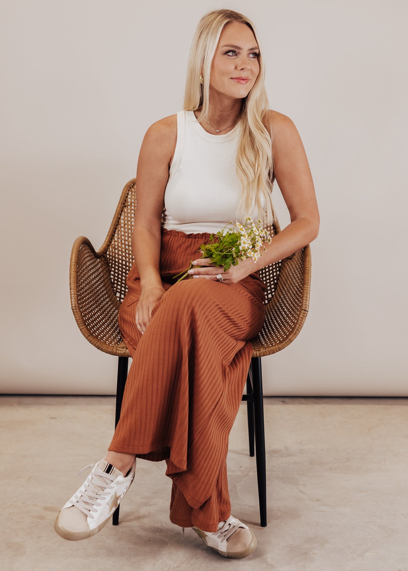 LARGE: Tanner Wide Leg Pants *CAMEL