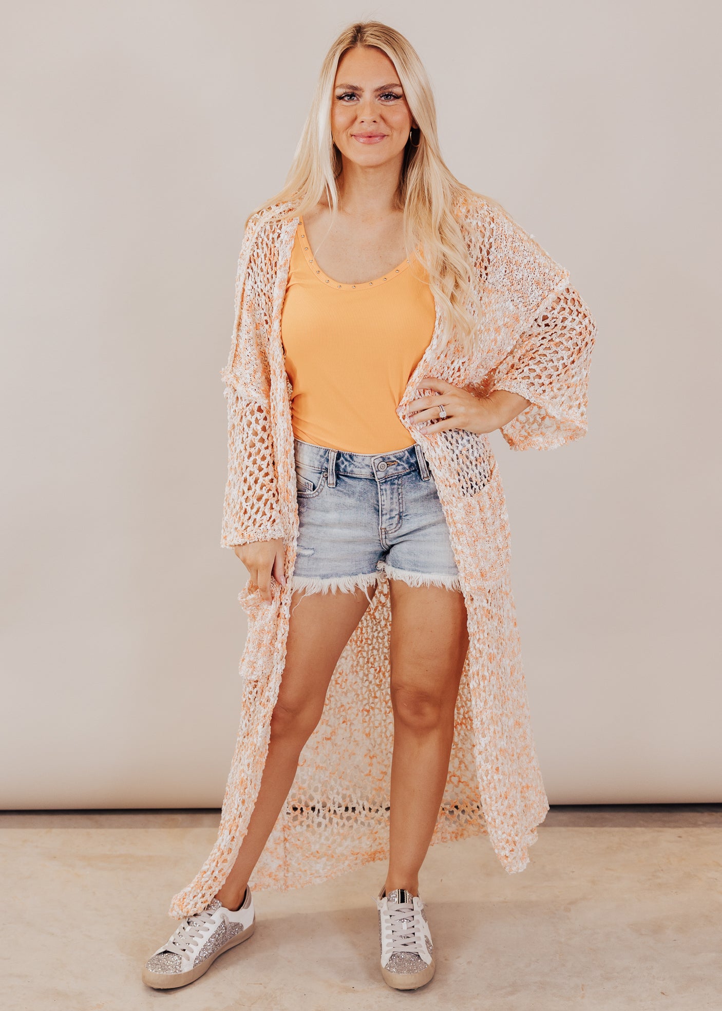 SMALL: Pol Stud Fitted Tank *MANGO