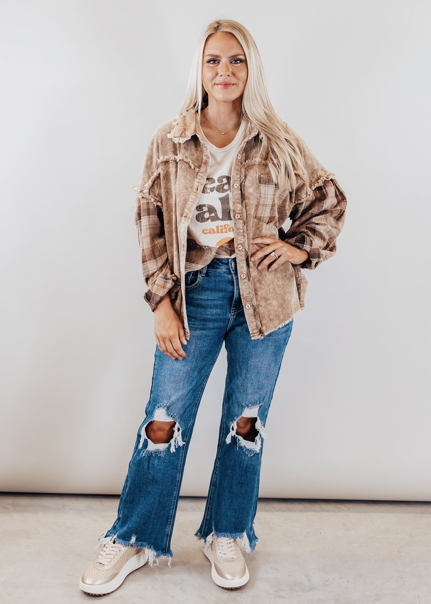 Roni Vintage Plaid Shacket (S-XL) *MOCHA