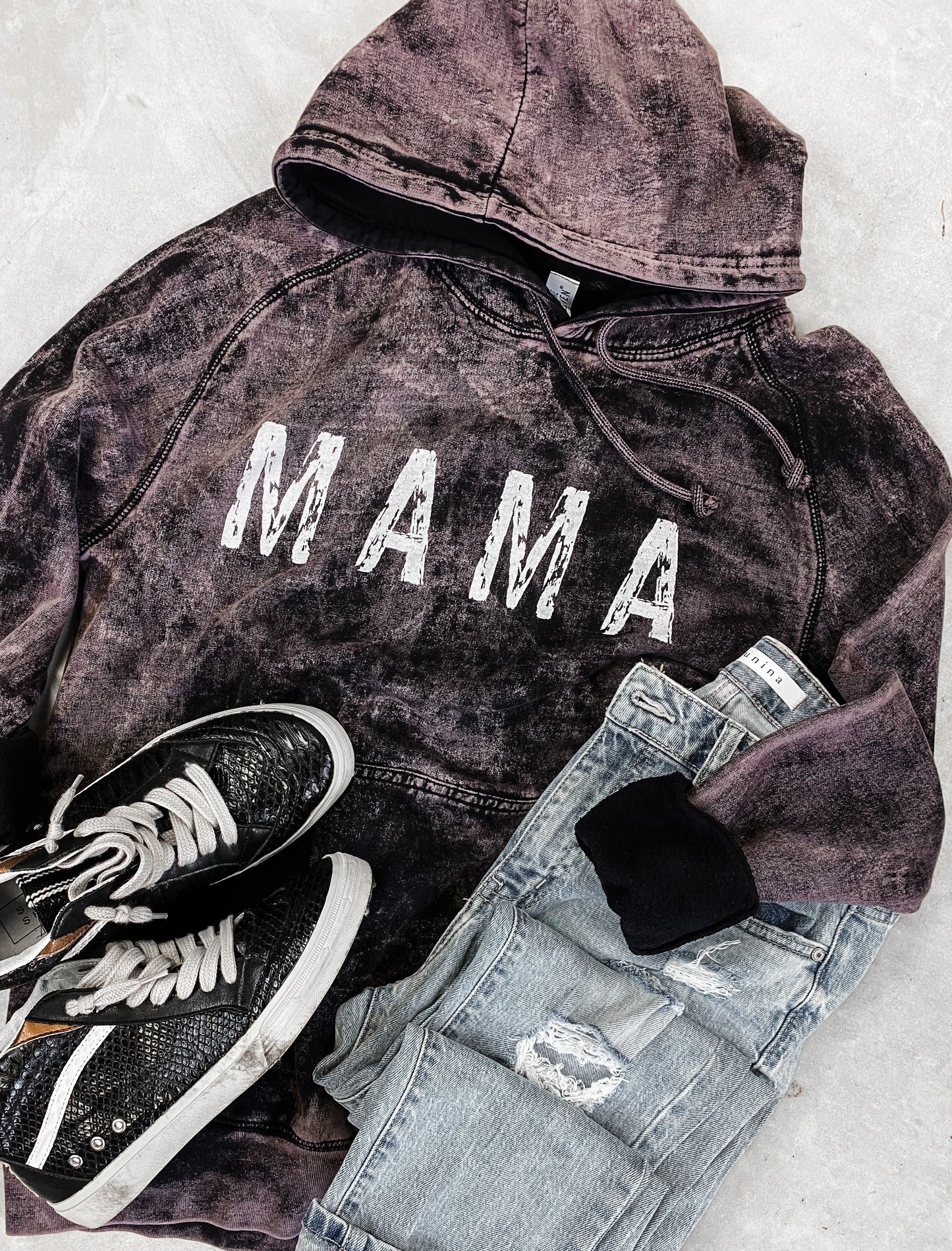 PRE-ORDER: Mama Vintage Hoodie *Cloud Black (S-2X)