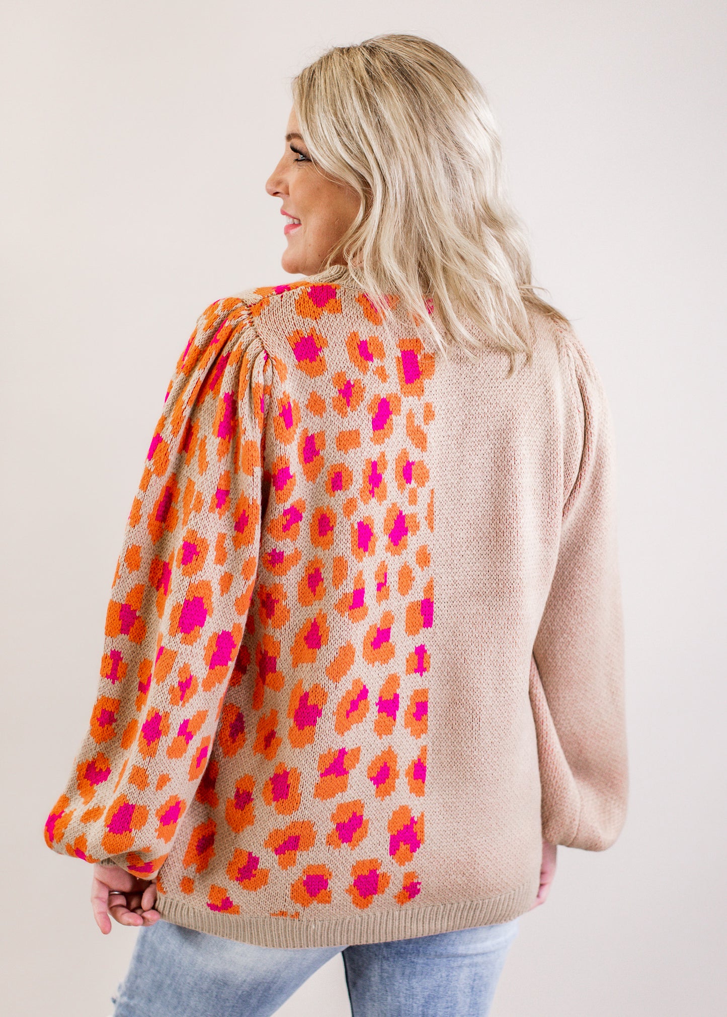 Colorful Taupe Leopard Sweater (S-3X)