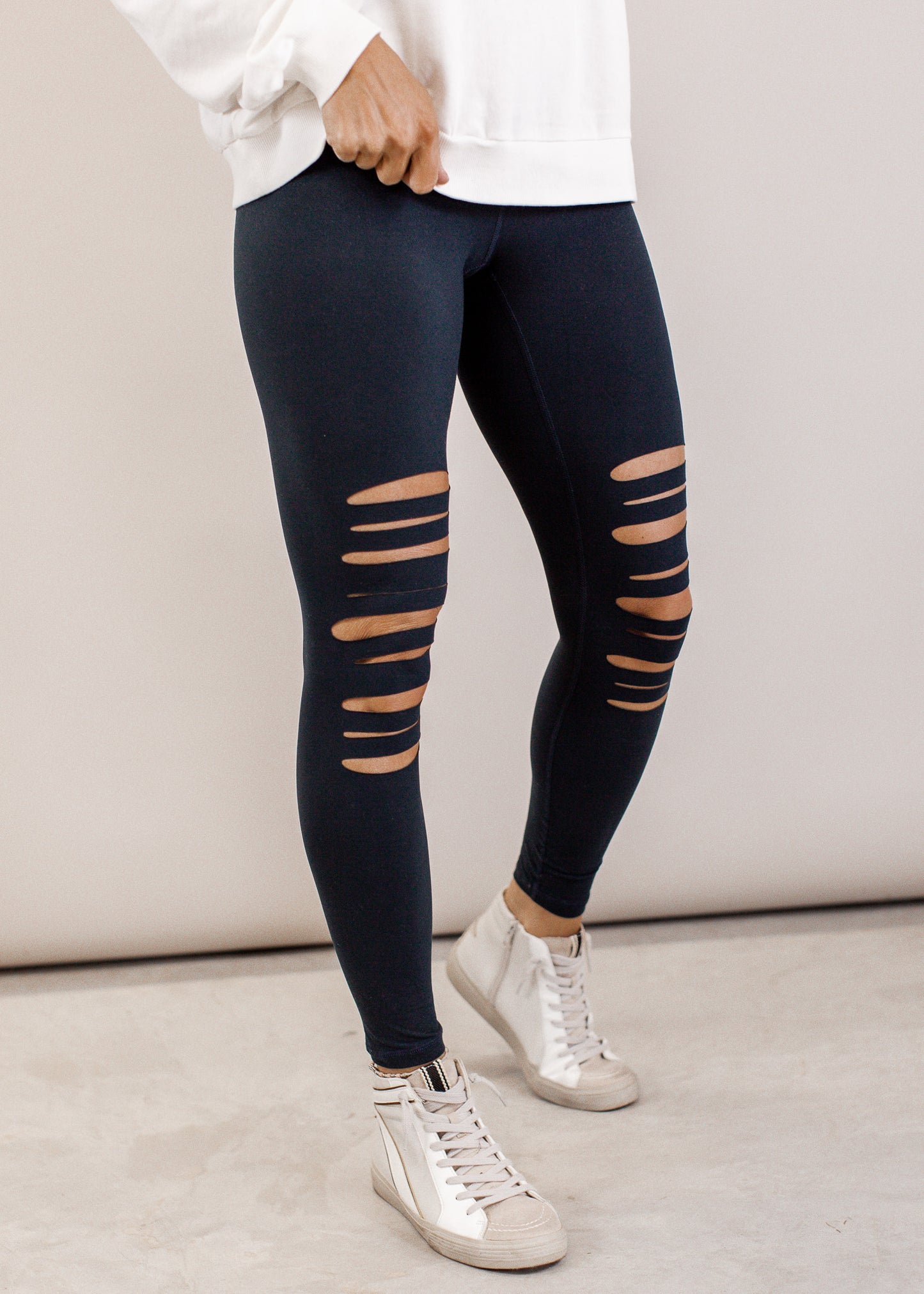 Slit Leggings (S-3X) *NAVY