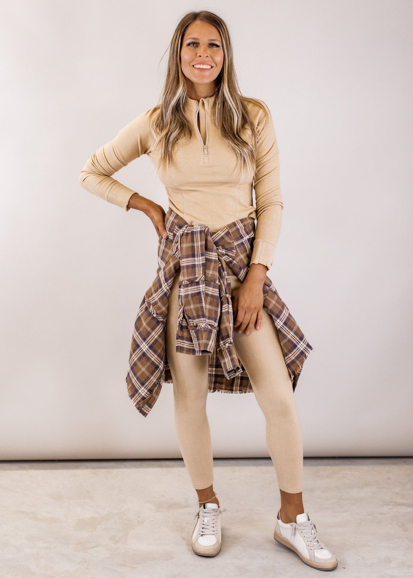 1X & 2X: Halie Brushed Athletic Top (S-3X) *LIGHT CAMEL