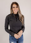Halie Brushed Athletic Top (S-3X) *CHARCOAL