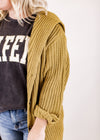 Long Sweater Hood Cardigan (S-XL) *DIJON