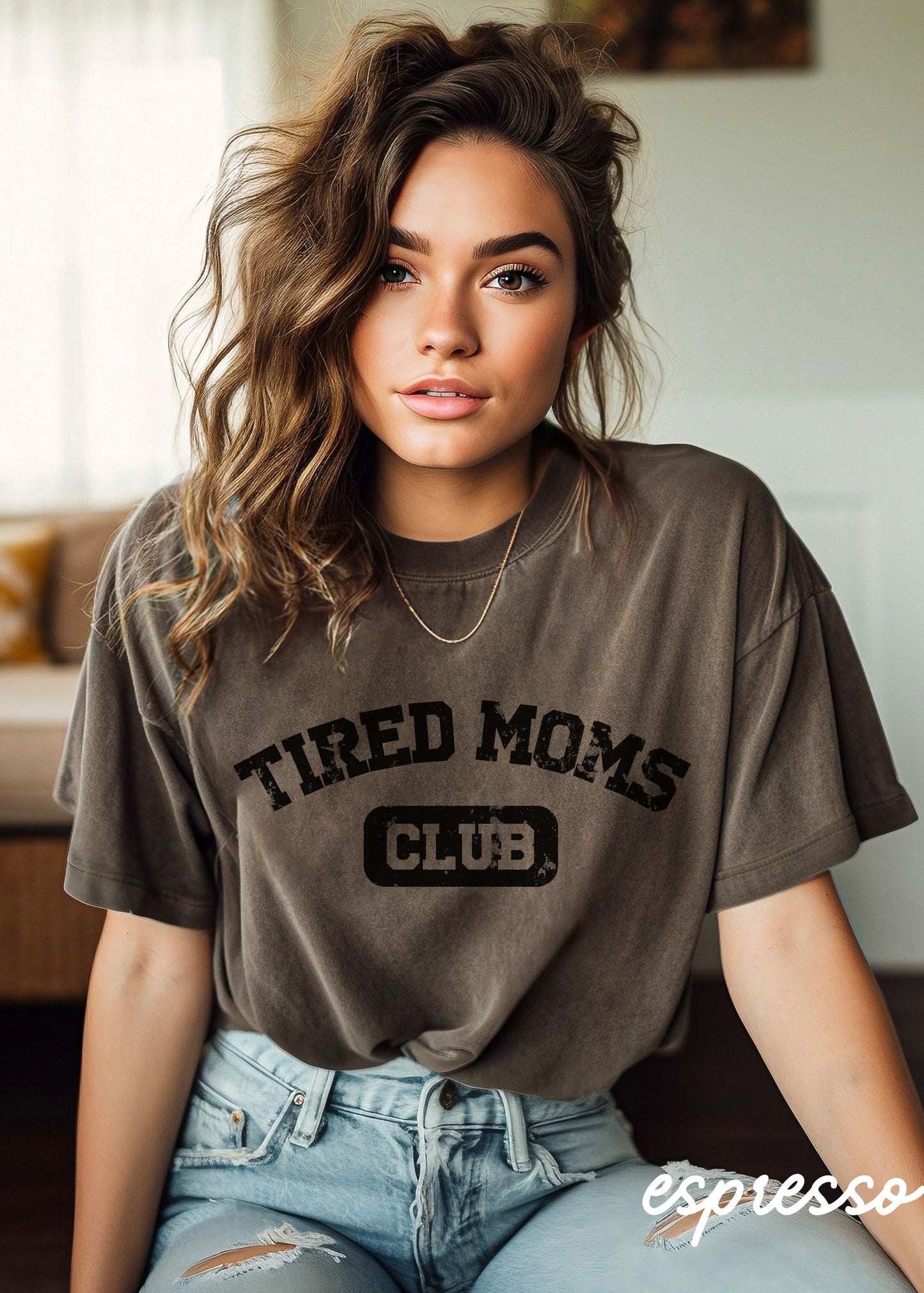 Pre-Order: Tired Moms Club Tee *Espresso (S-3X)