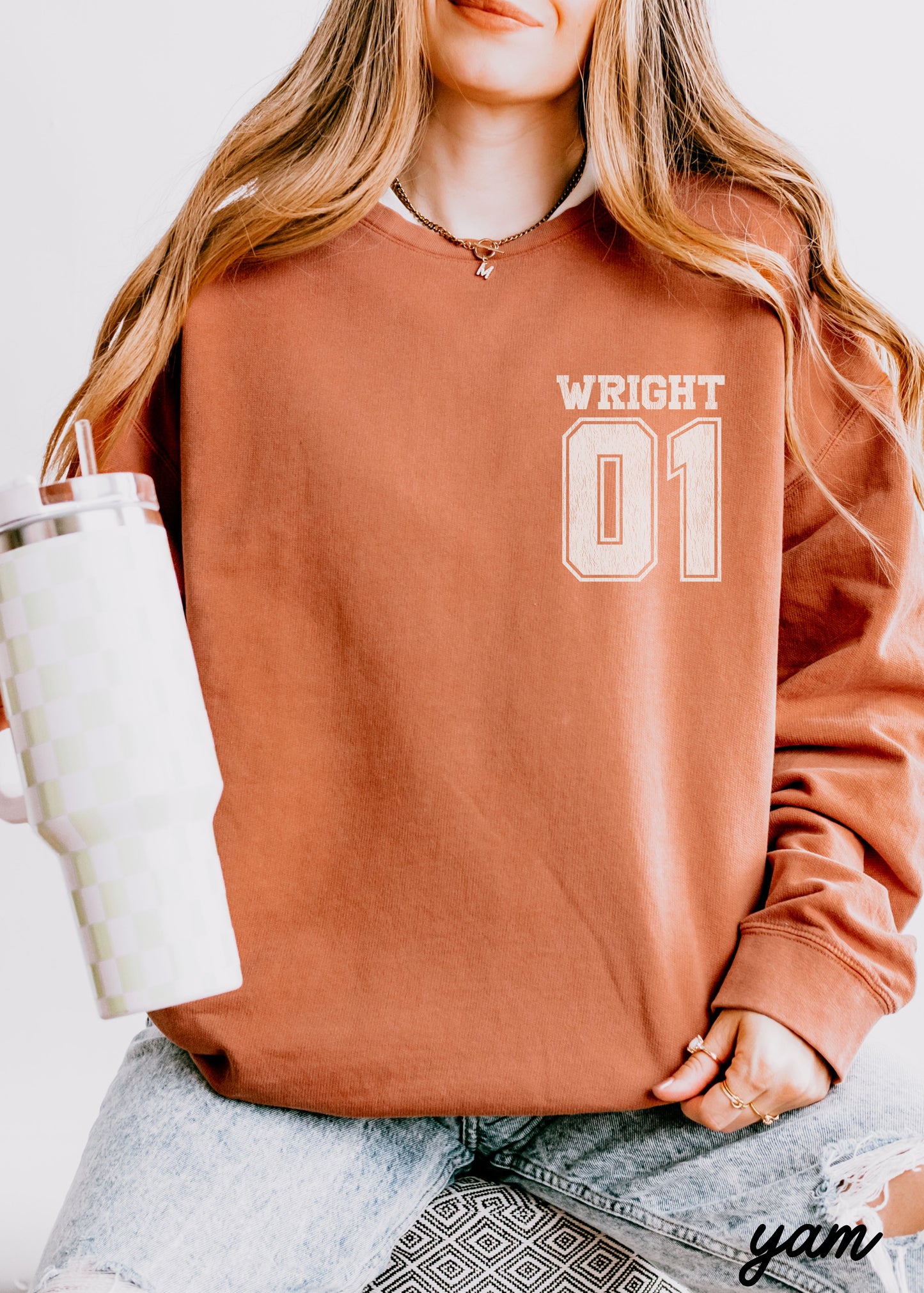 *PERSONALIZED Sports Name and Number Sweatshirt *10 Colors Comfort Colors (S-3X)