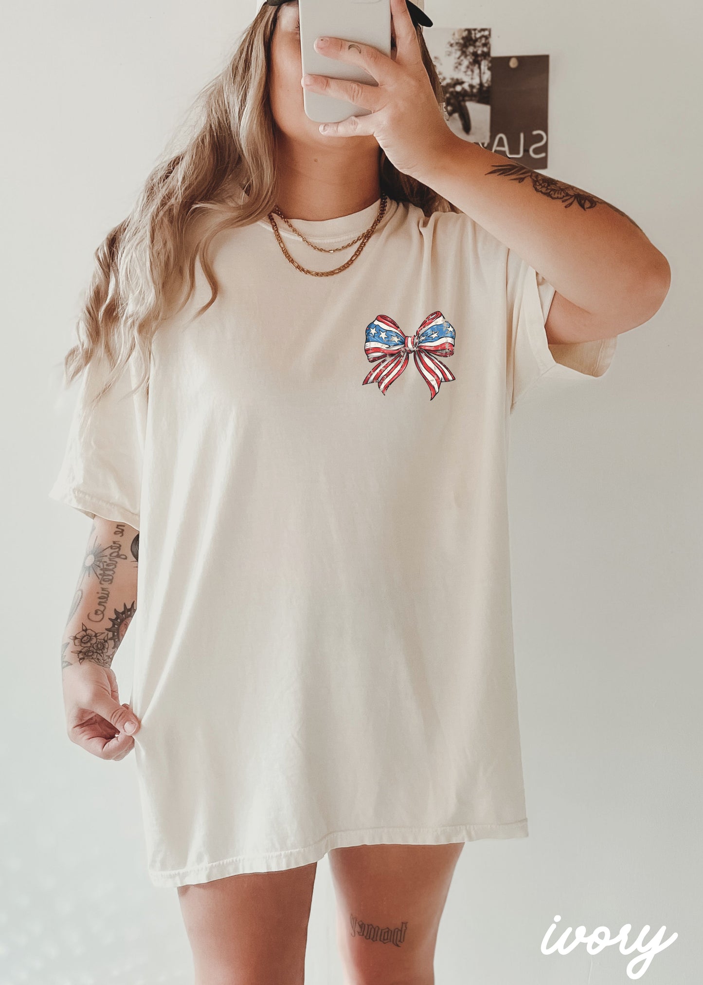 *Bow Coquette USA Tee *5 Colors (S-3X)
