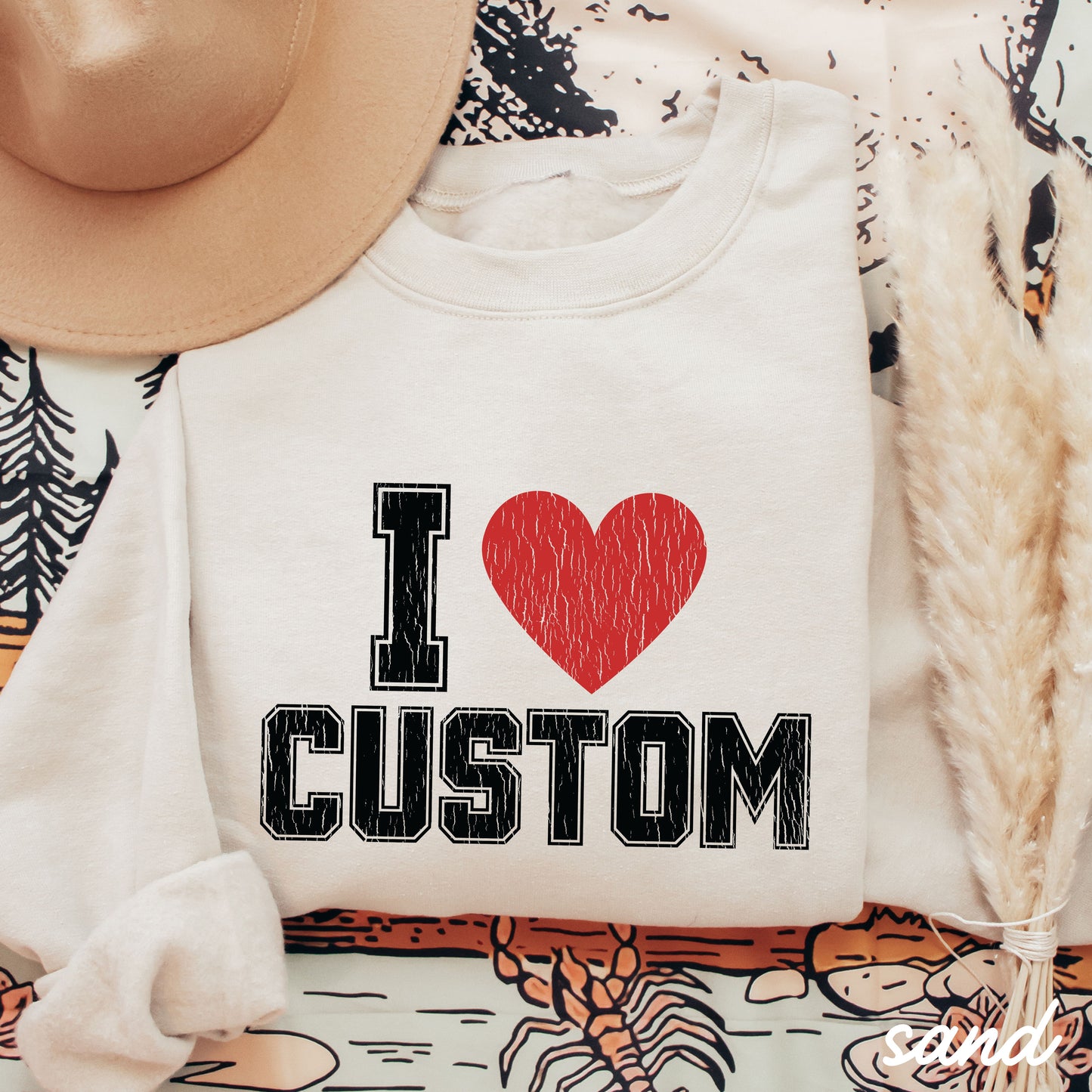 *CUSTOMIZED I HEART Custom Sweatshirt *3 Colors (S-3X)