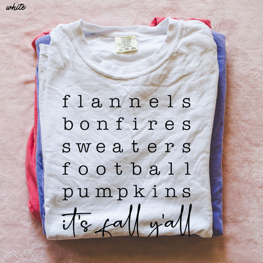 Fall List Tee *10 Colors (S-3X)