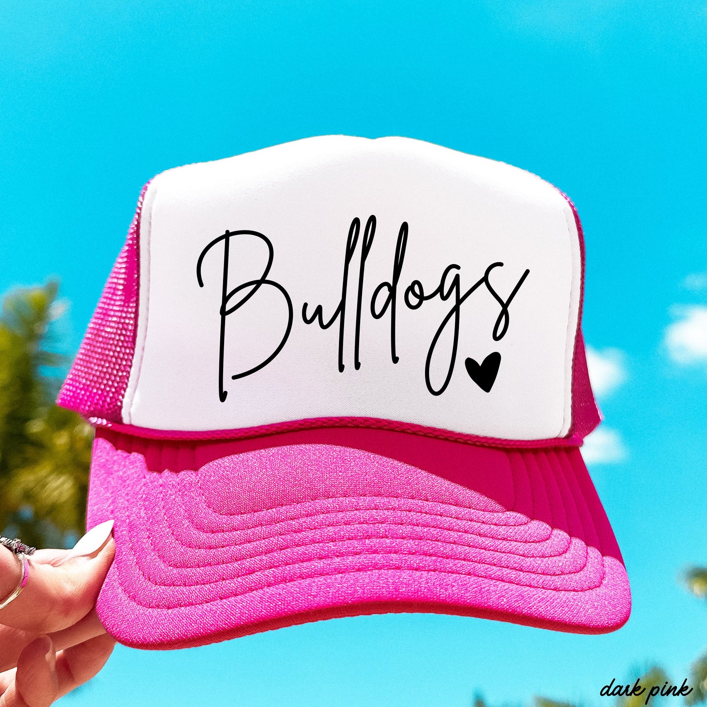 CUSTOM Mascot Cursive Font Trucker Hat *13 Colors