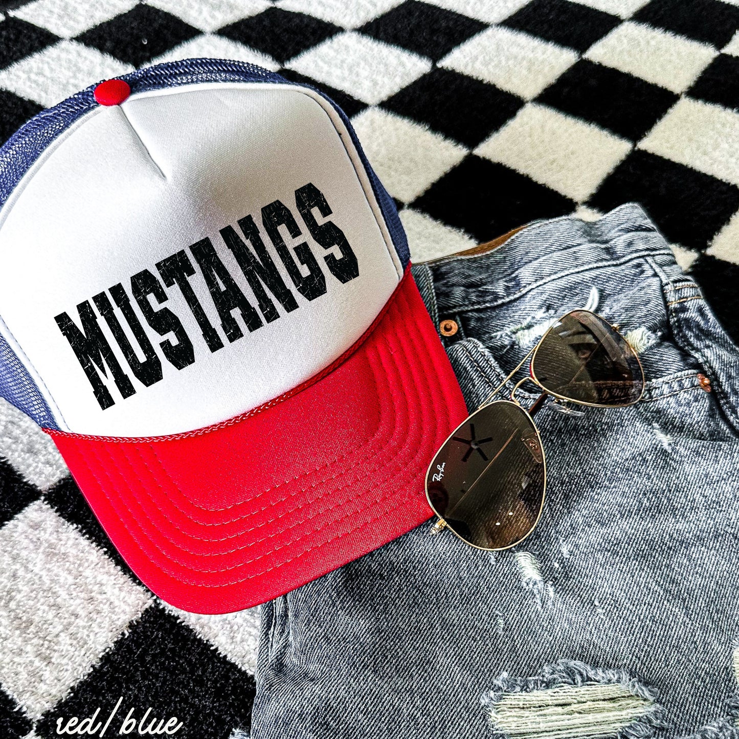 CUSTOM Mascot University Font Trucker Hat *13 Colors