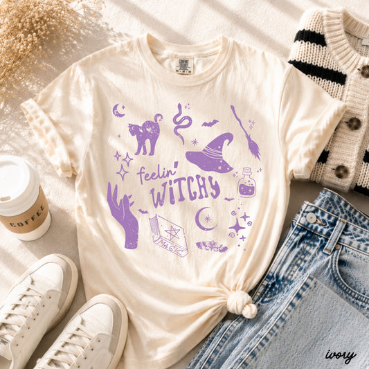 Feelin' Witchy Collage Tee *13 Colors (S-3X)