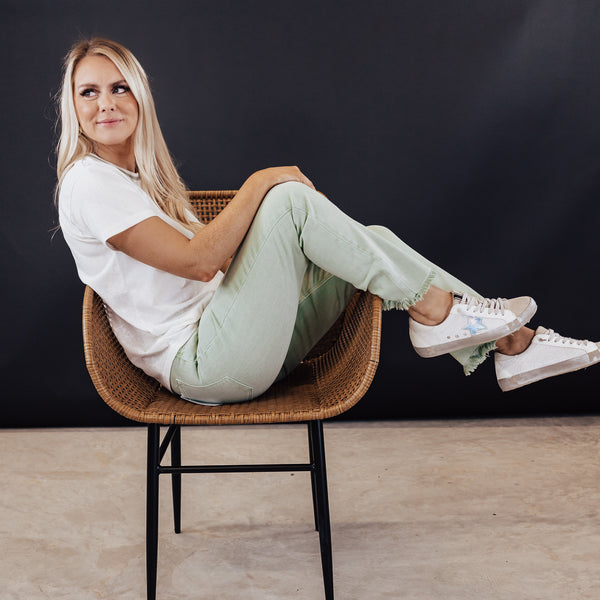 SIZES 1 & 3 Vervet Colored Denim Jeans (115) *MINT GREEN Chloe Vs