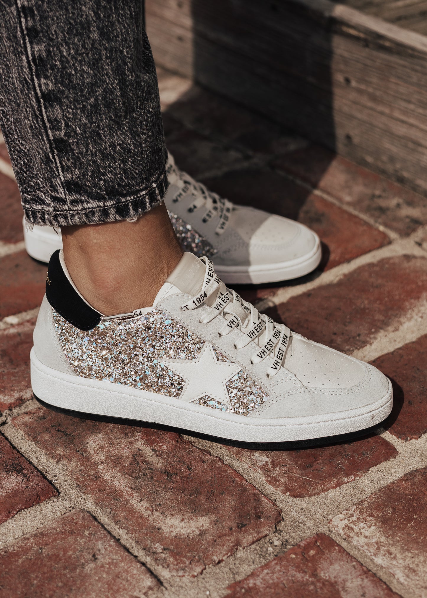 SIZE 5.5: Vintage Havana KRISTEN Shoe (6-11) *GREY/GLITTER MULTI