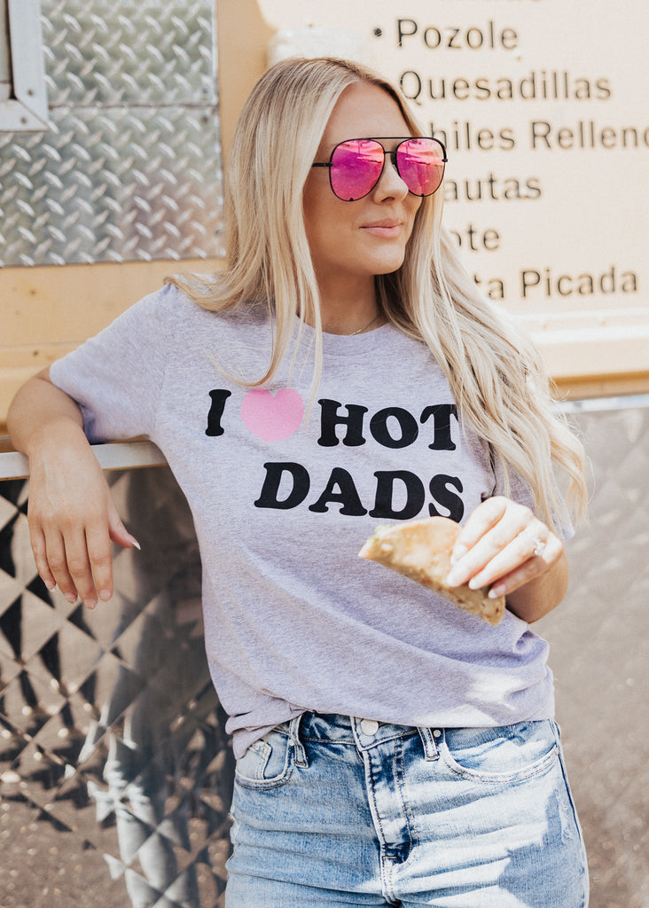 PRE-ORDER: I Love Hot Dads Tee (S-3X) *HEATHER GREY