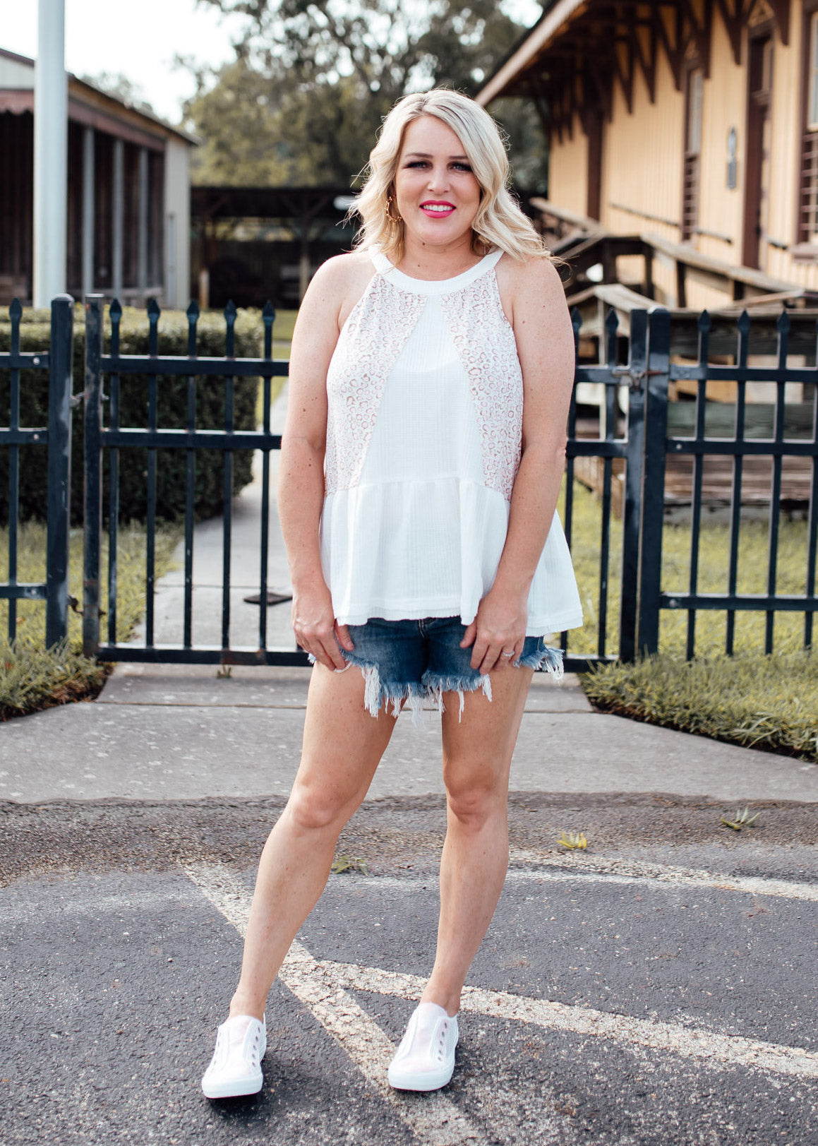 SMALL: Waffle Pink Leopard top