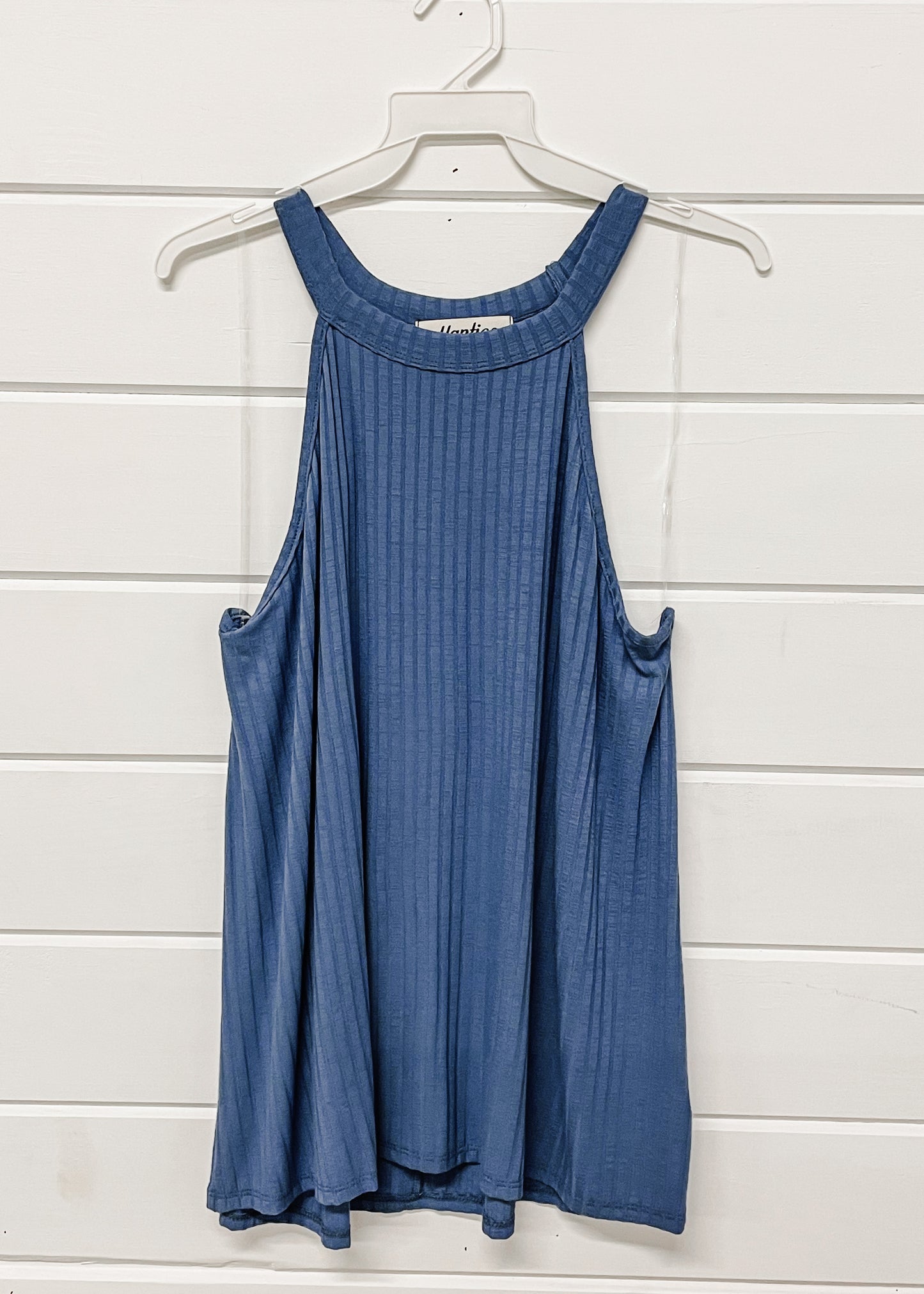 Small: Kenni Rib Halter Top (S-3X) *BLUE