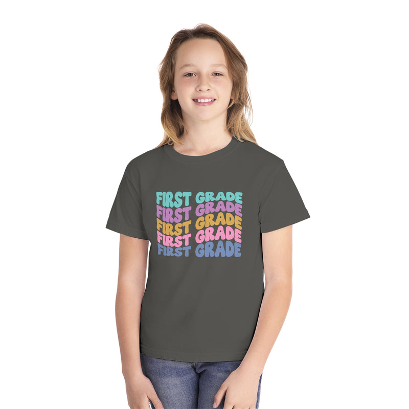 *Youth FIRST Grade Wavy Tee *7 Colors (XS-XL)