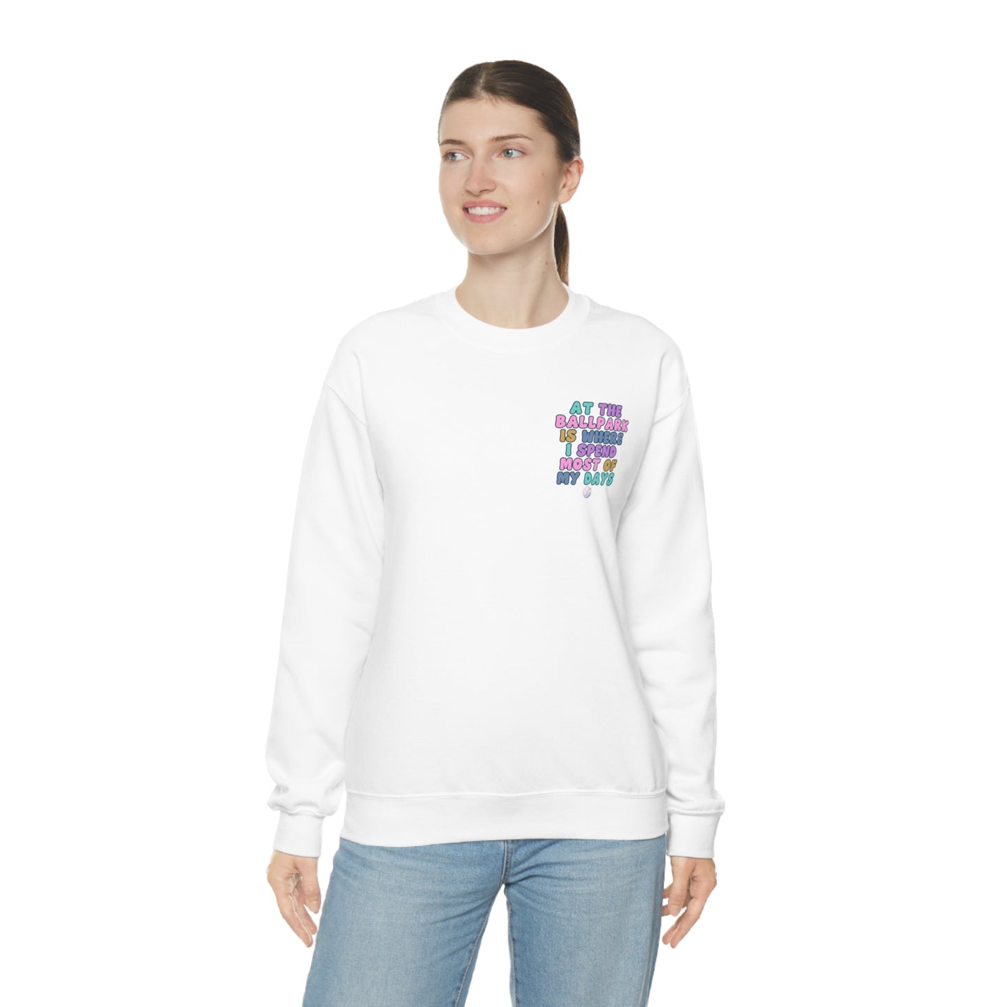 *At the Ballpark Sweatshirt Back Print *5 Colors (S-5X)