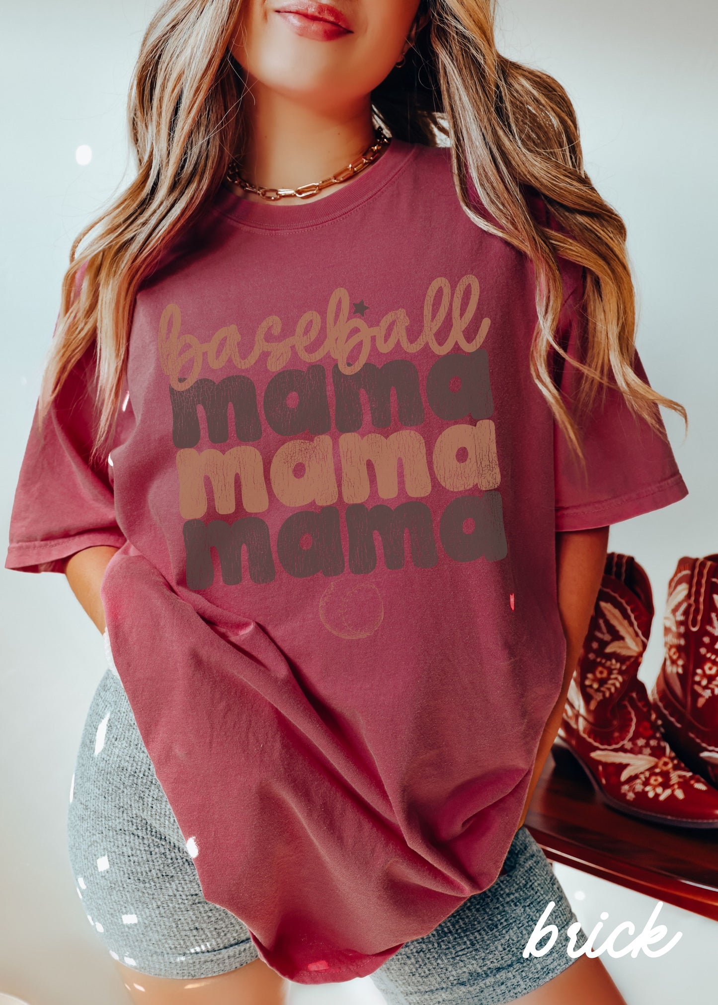 *Baseball Mama Two Toned Tee *3 Colors (S-4X)