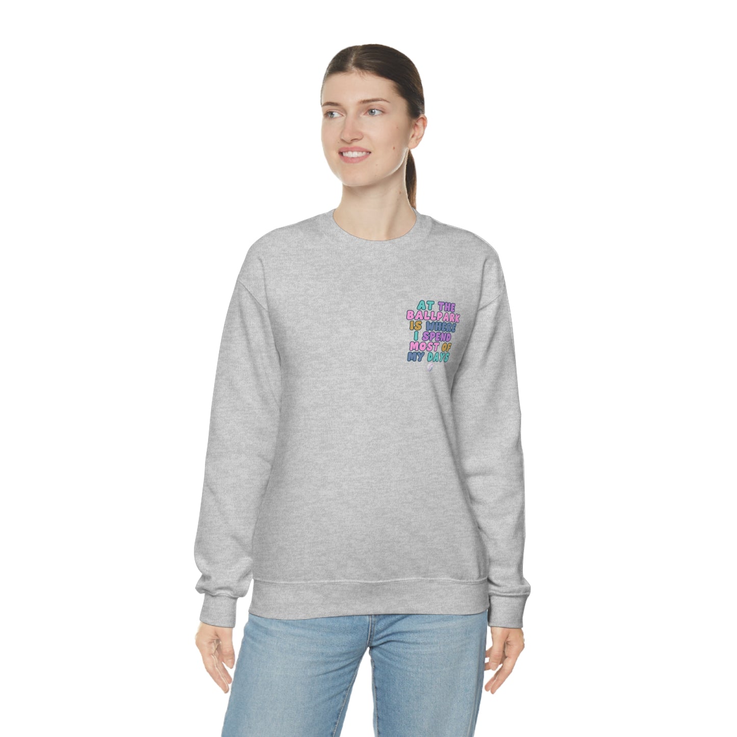 *At the Ballpark Sweatshirt Back Print *5 Colors (S-5X)