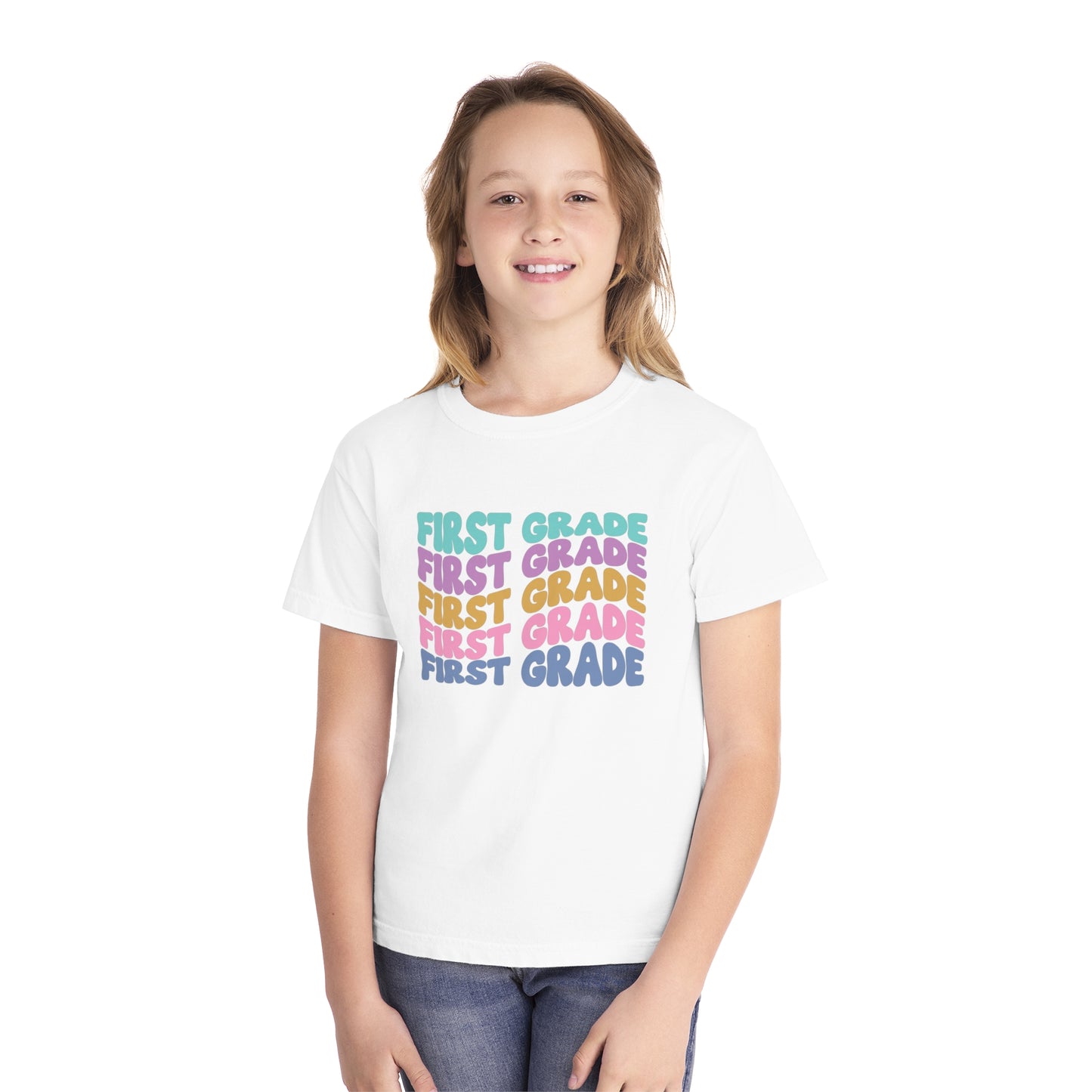 *Youth FIRST Grade Wavy Tee *7 Colors (XS-XL)