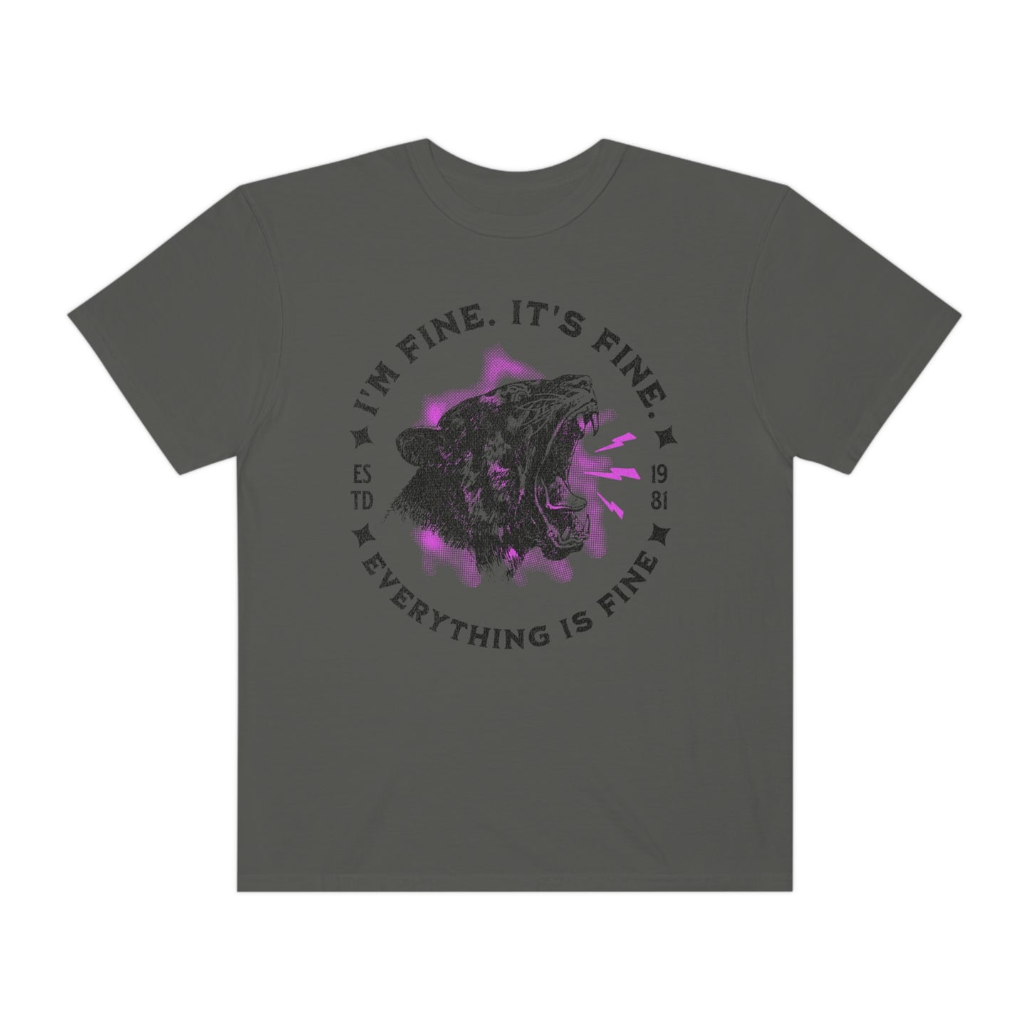 * Black on Pepper Comfort Colors Everything is Fine Cheetah Tee *6 Colors (S-4X)