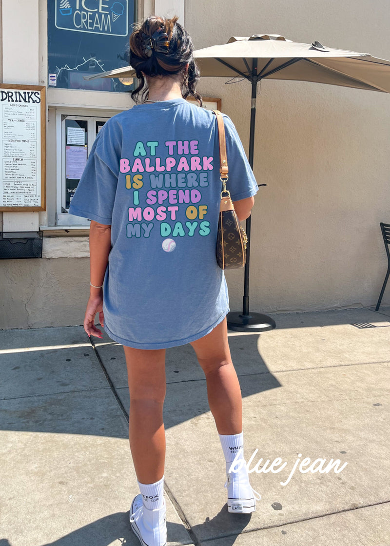 *At the Ballpark Back Print Tee *9 Colors (S-4X)