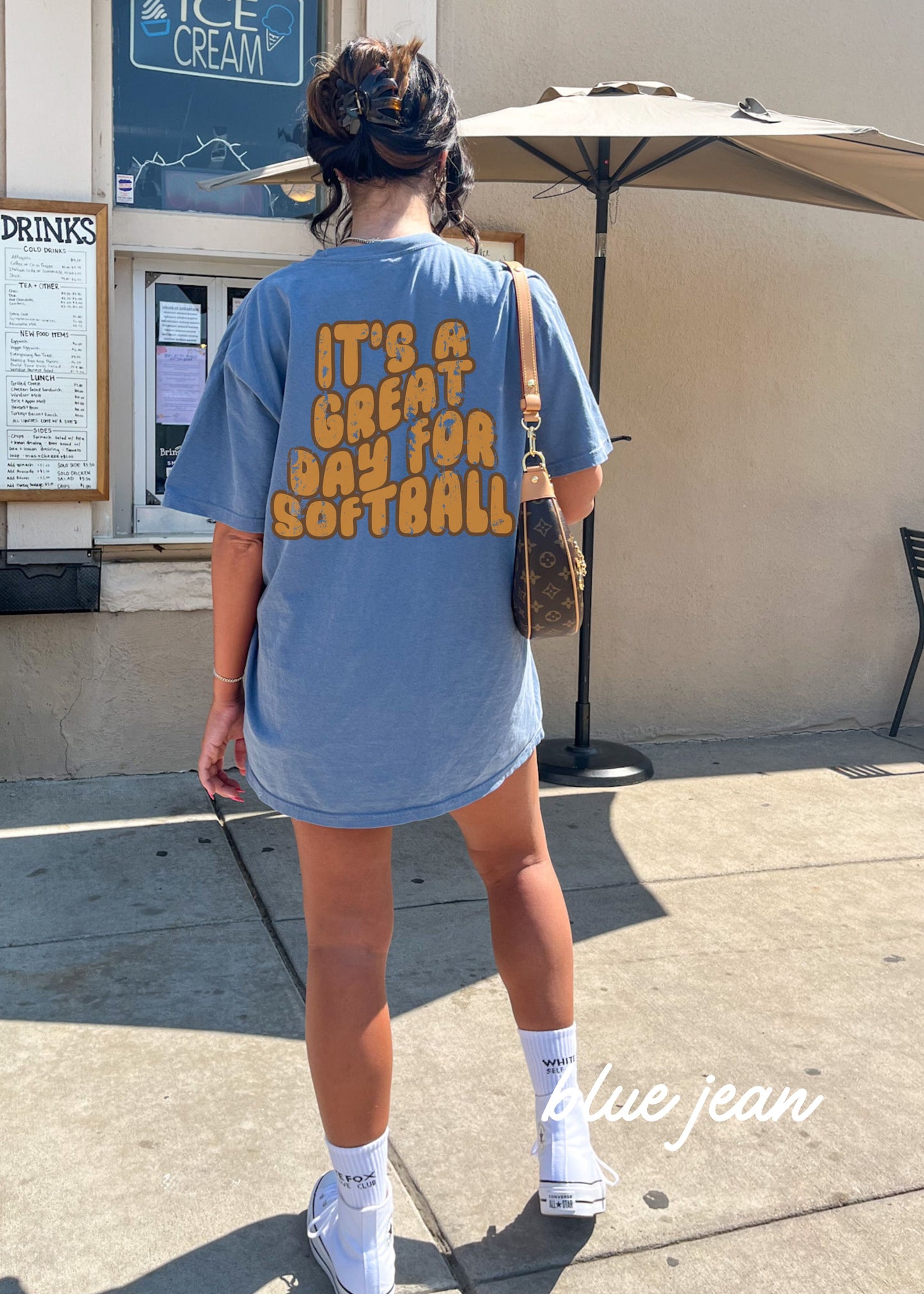 *PERSONALIZED Great Day for SOFTBALL Back Print Tee *9 Colors (S-4X)