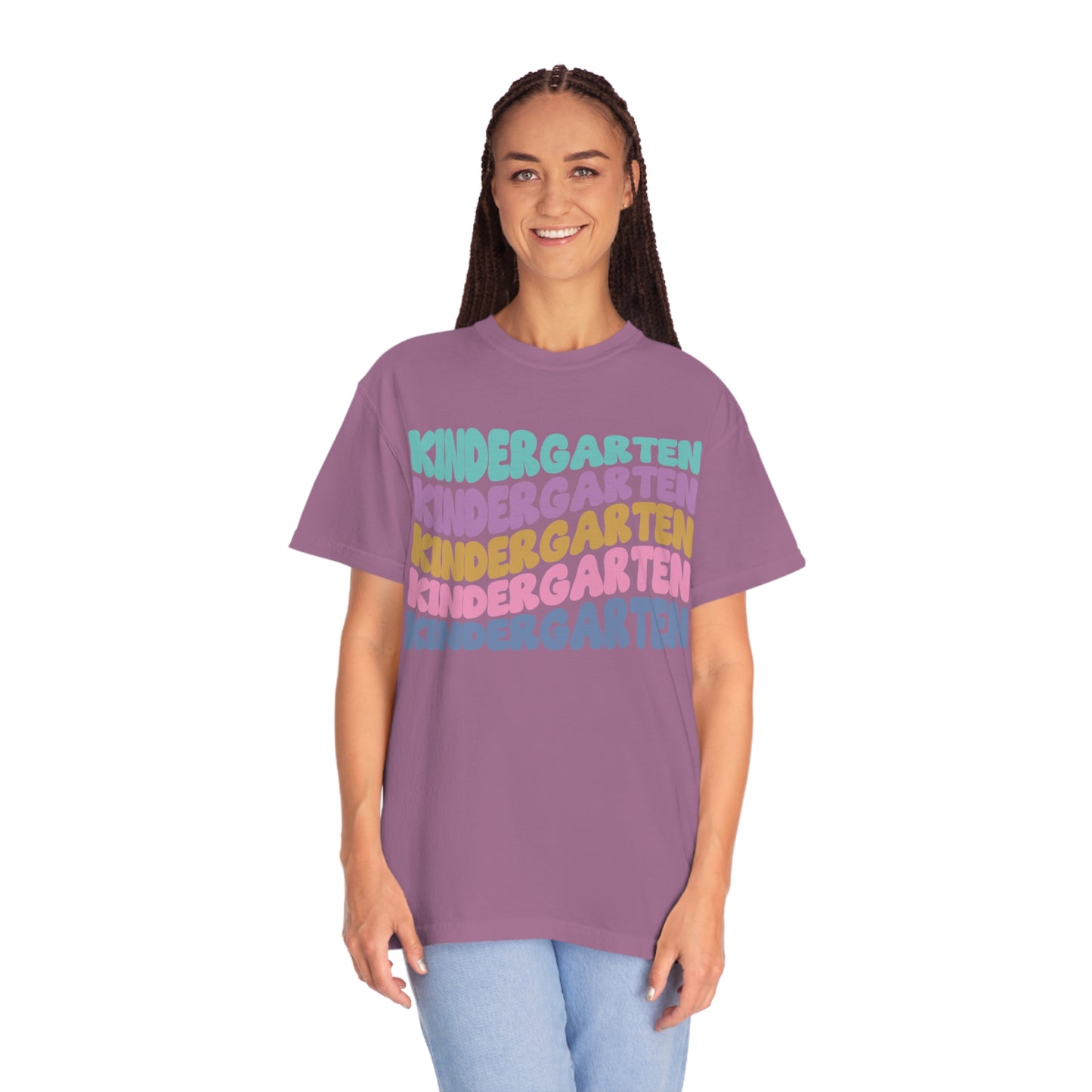 *Personalized KINDERGARTEN Grade Wavy Tee *8 Colors (S-4X)
