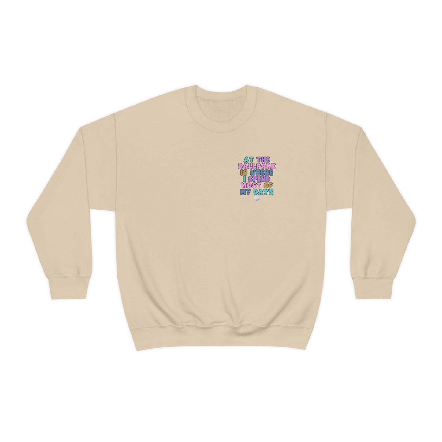 *At the Ballpark Sweatshirt Back Print *5 Colors (S-5X)