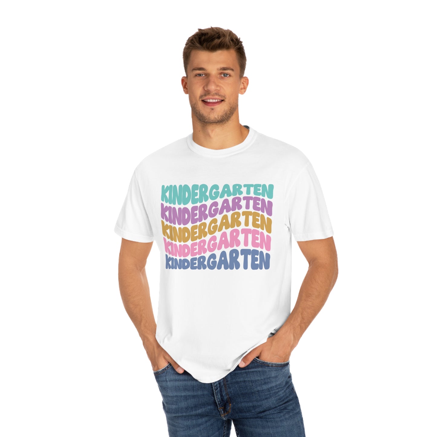 *Personalized KINDERGARTEN Grade Wavy Tee *8 Colors (S-4X)