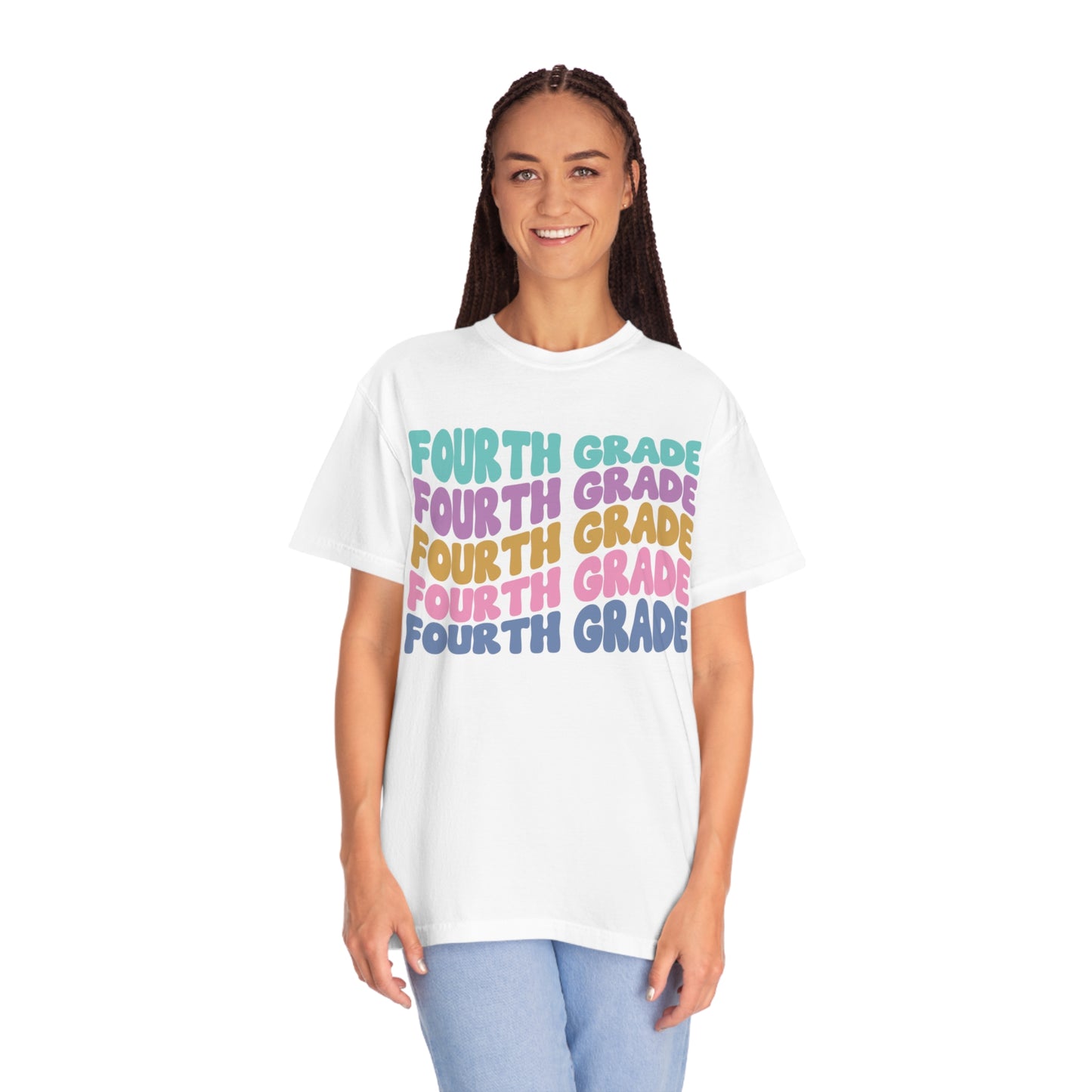 *Personalized FOURTH Grade Wavy Tee *8 Colors (S-4X)