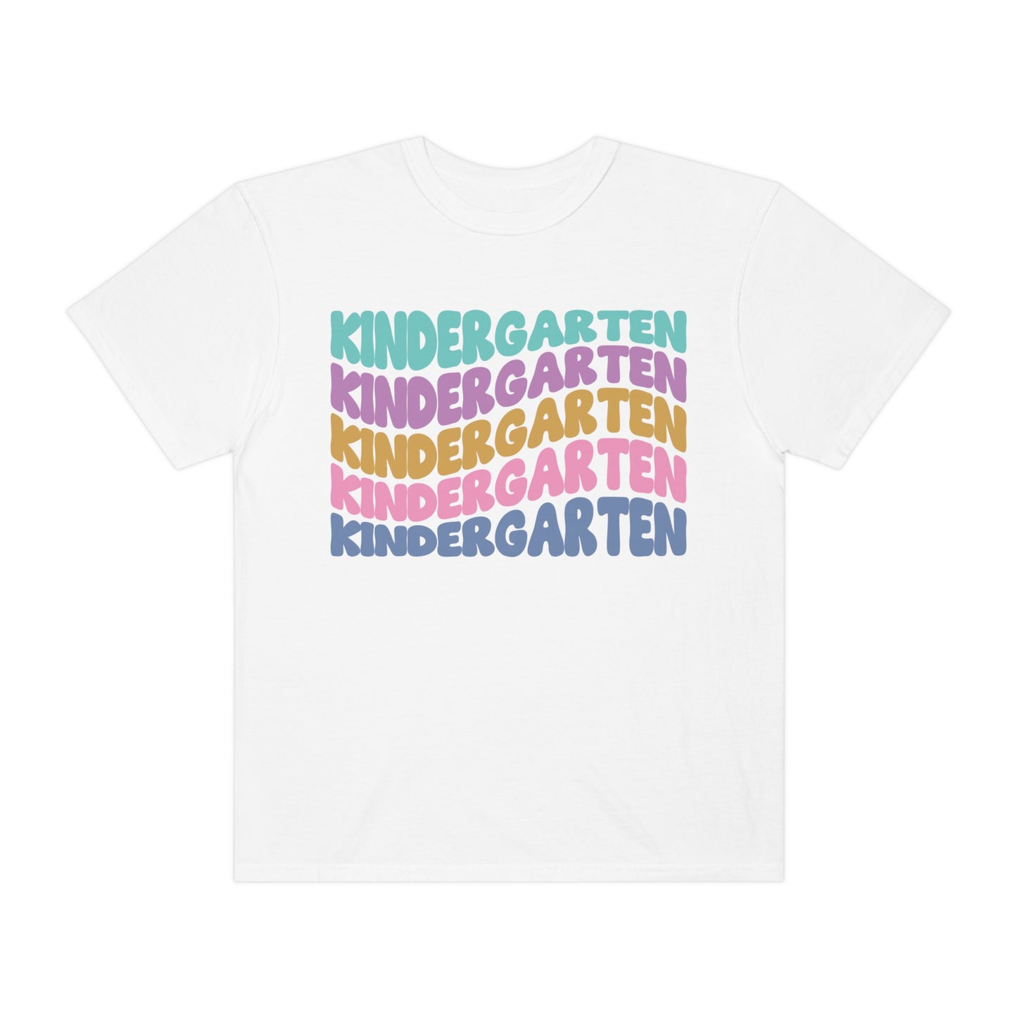 *Personalized KINDERGARTEN Grade Wavy Tee *8 Colors (S-4X)