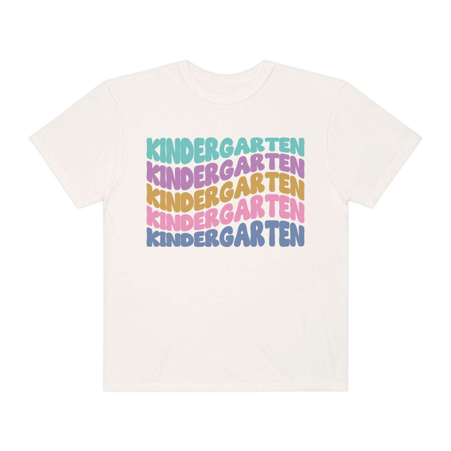 *Personalized KINDERGARTEN Grade Wavy Tee *8 Colors (S-4X)
