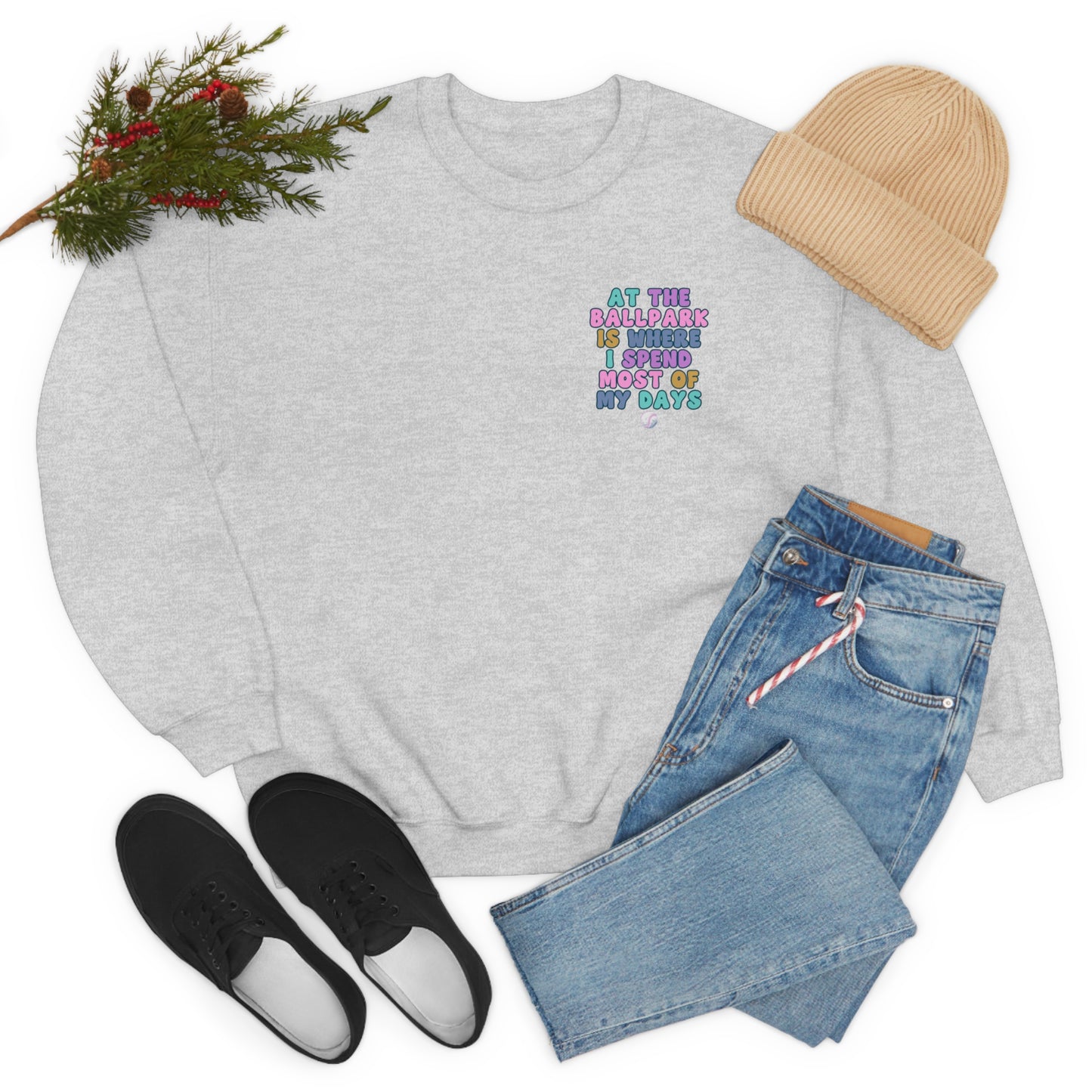 *At the Ballpark Sweatshirt Back Print *5 Colors (S-5X)