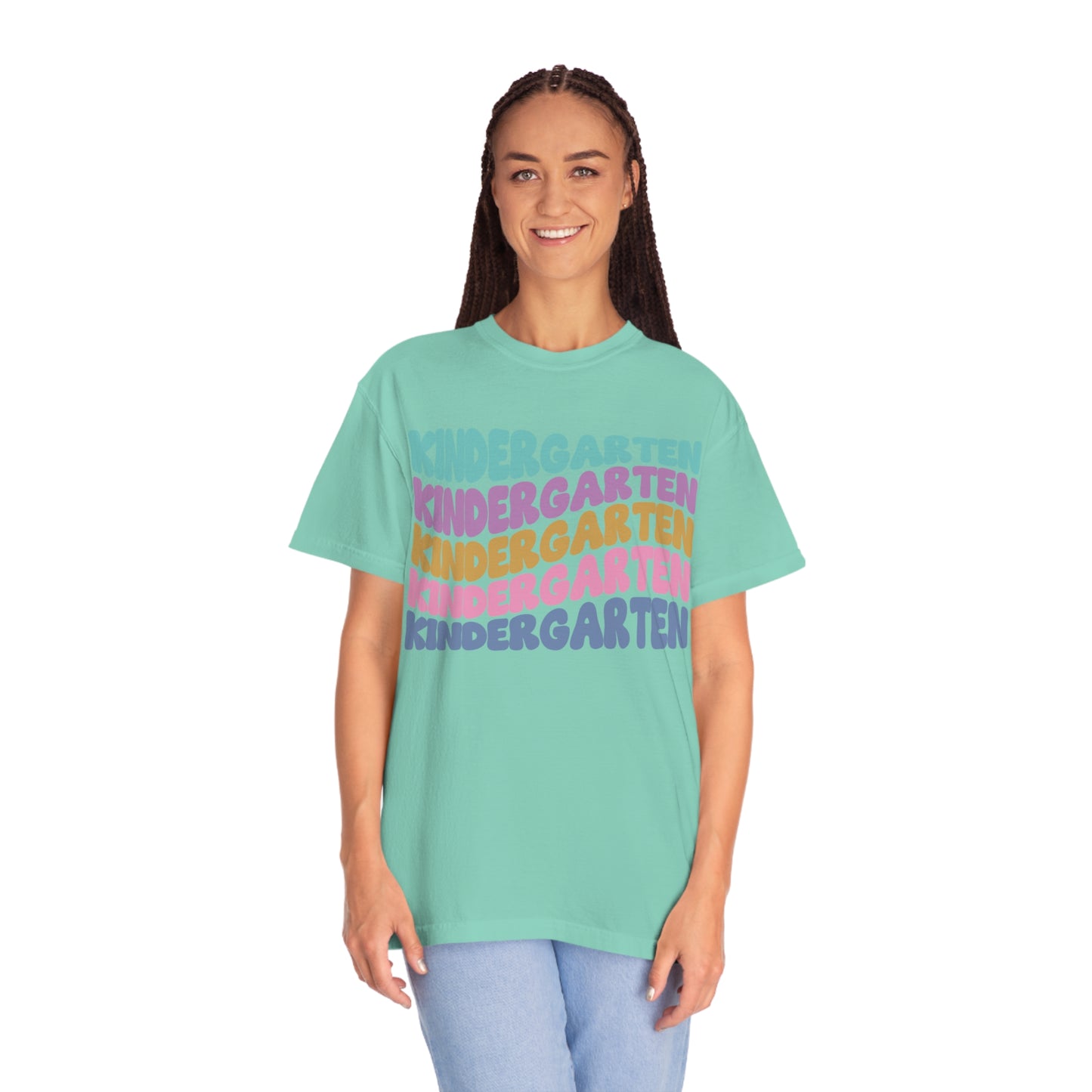 *Personalized KINDERGARTEN Grade Wavy Tee *8 Colors (S-4X)