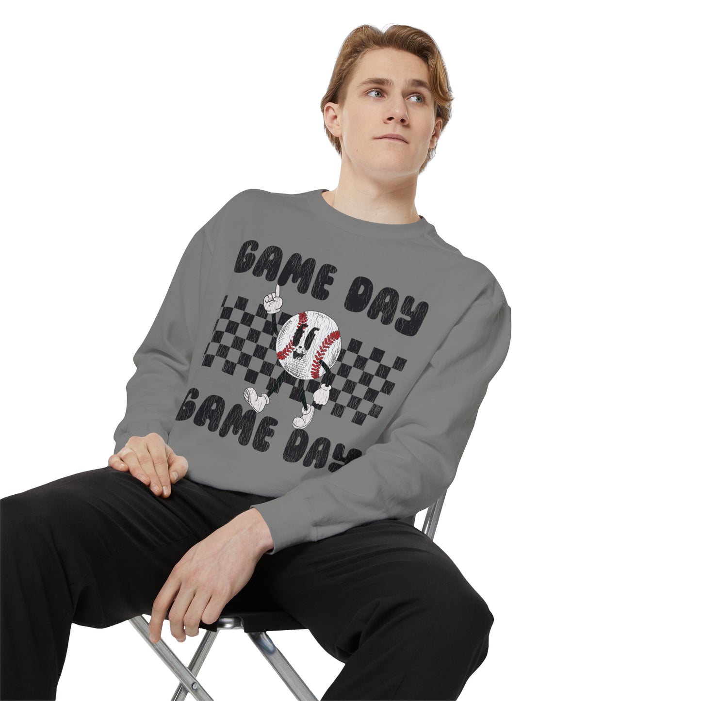 *Game Day Baseball Mascot Comfort Colors Sweatshirt (S-2X)