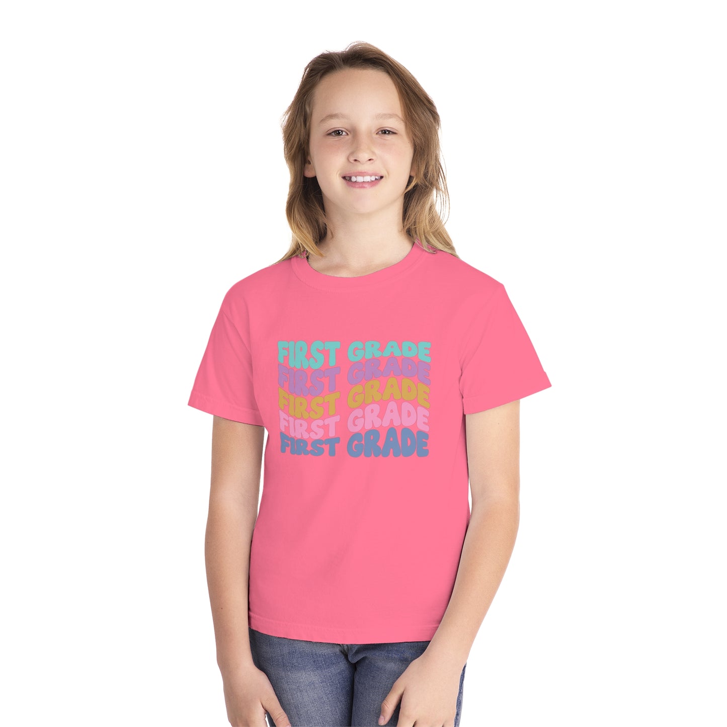 *Youth FIRST Grade Wavy Tee *7 Colors (XS-XL)