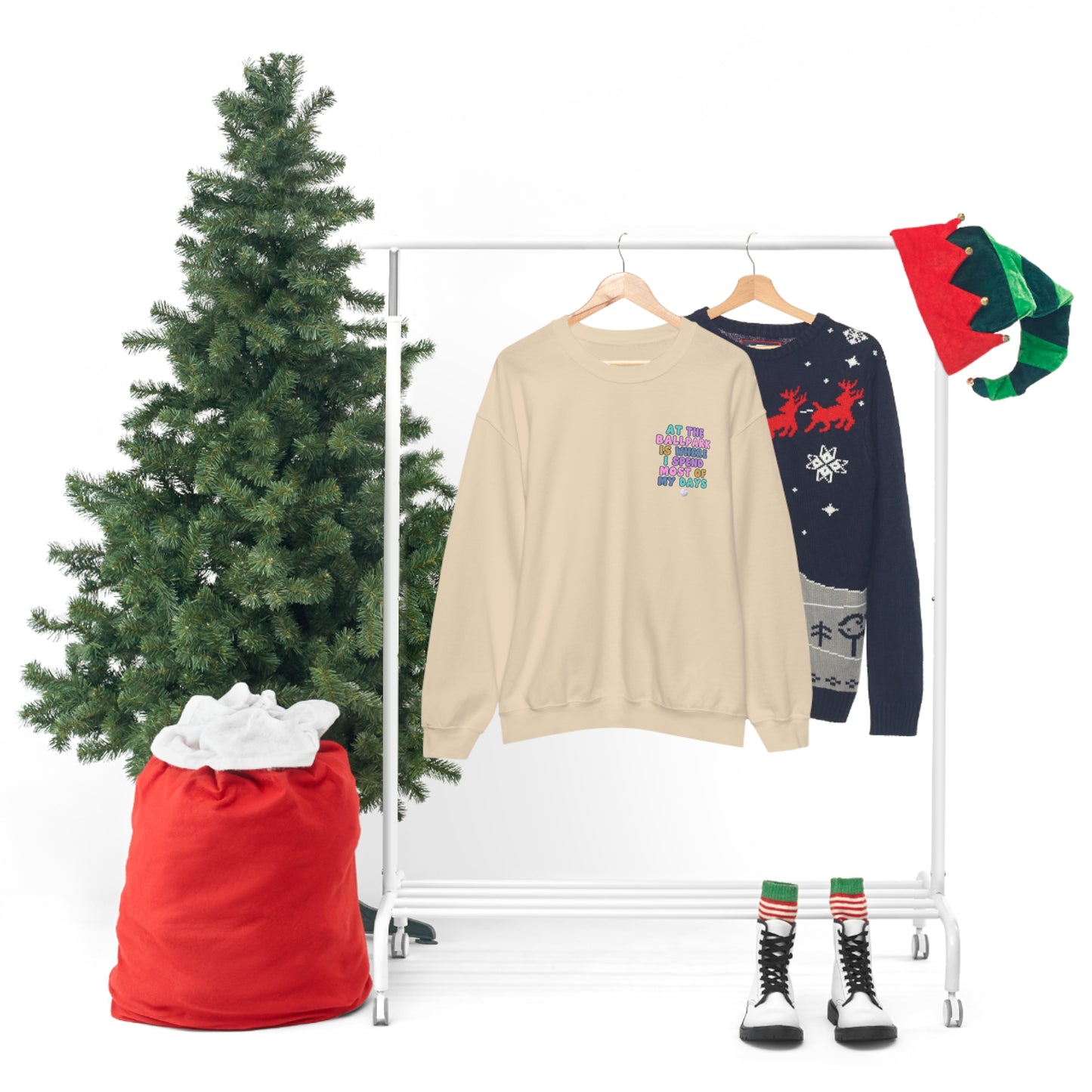 *At the Ballpark Sweatshirt Back Print *5 Colors (S-5X)