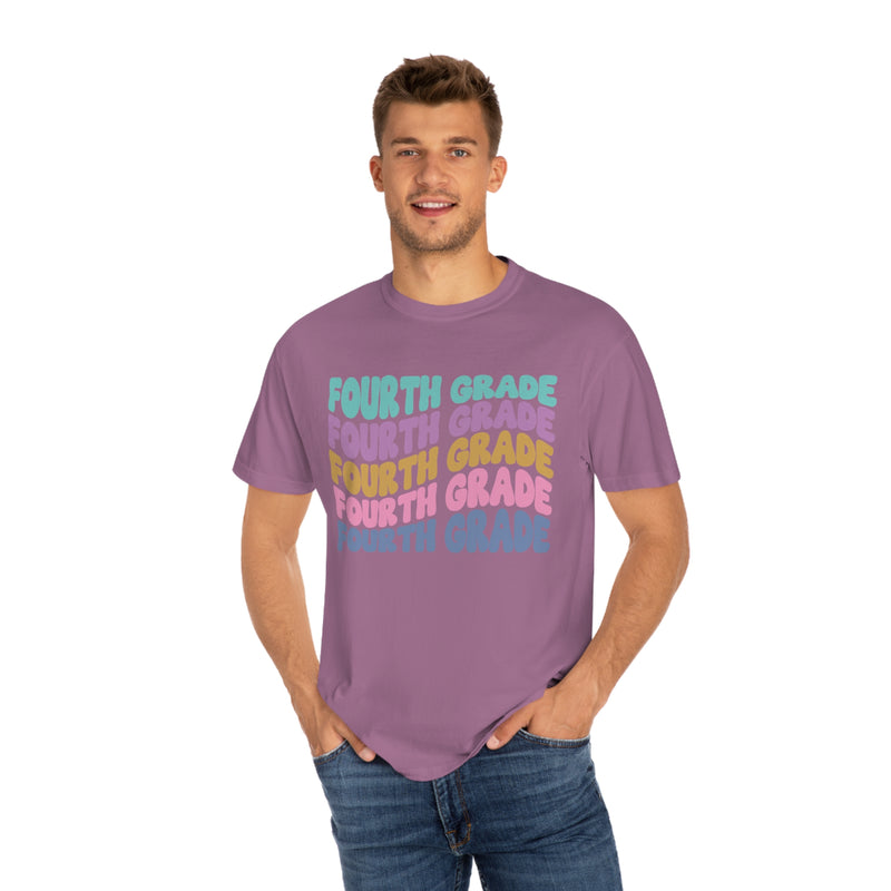 *Personalized FOURTH Grade Wavy Tee *8 Colors (S-4X)