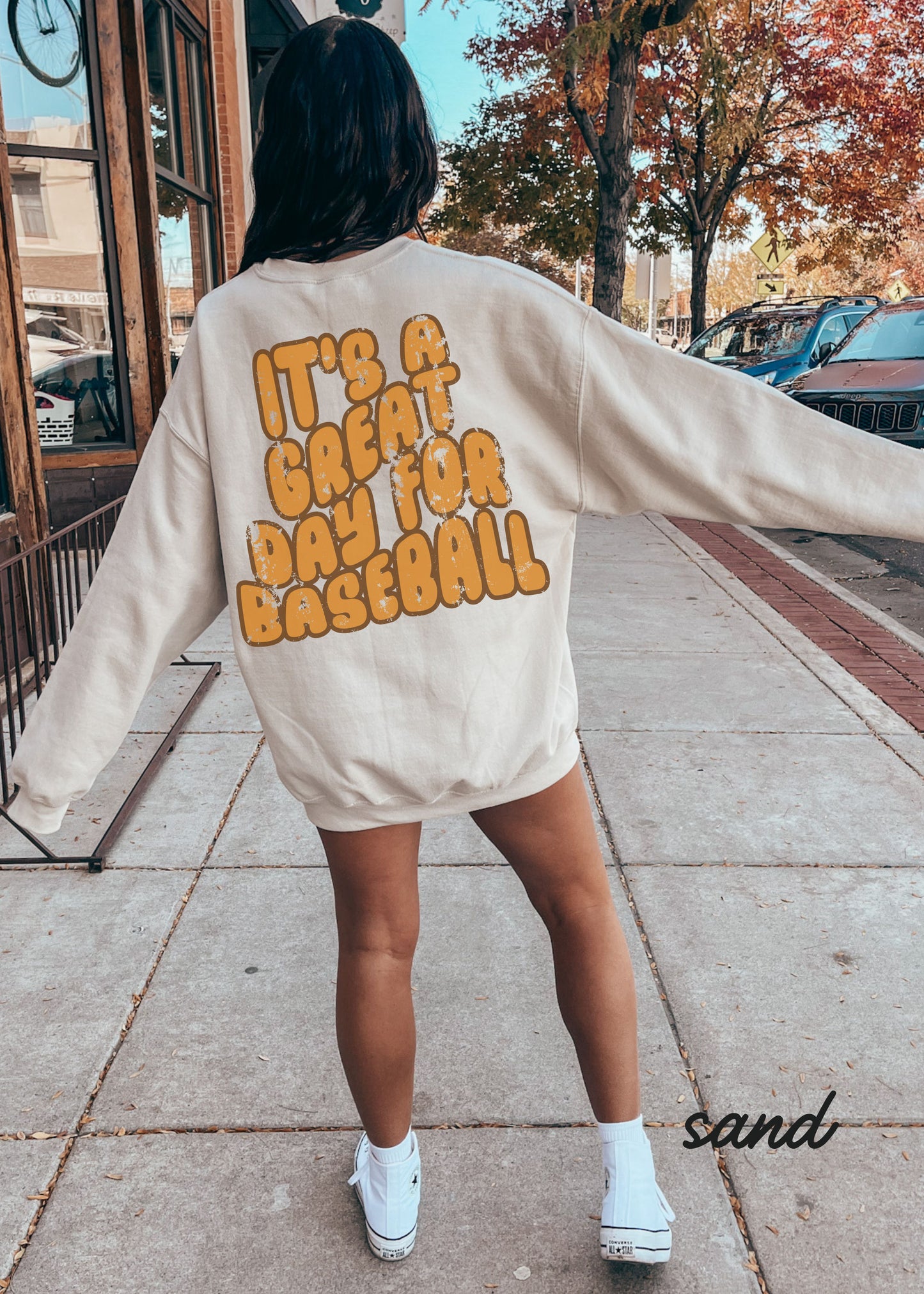 *PERSONALIZED Great Day for Baseball Back Print Sweatshirt *5 Colors (S-5X)