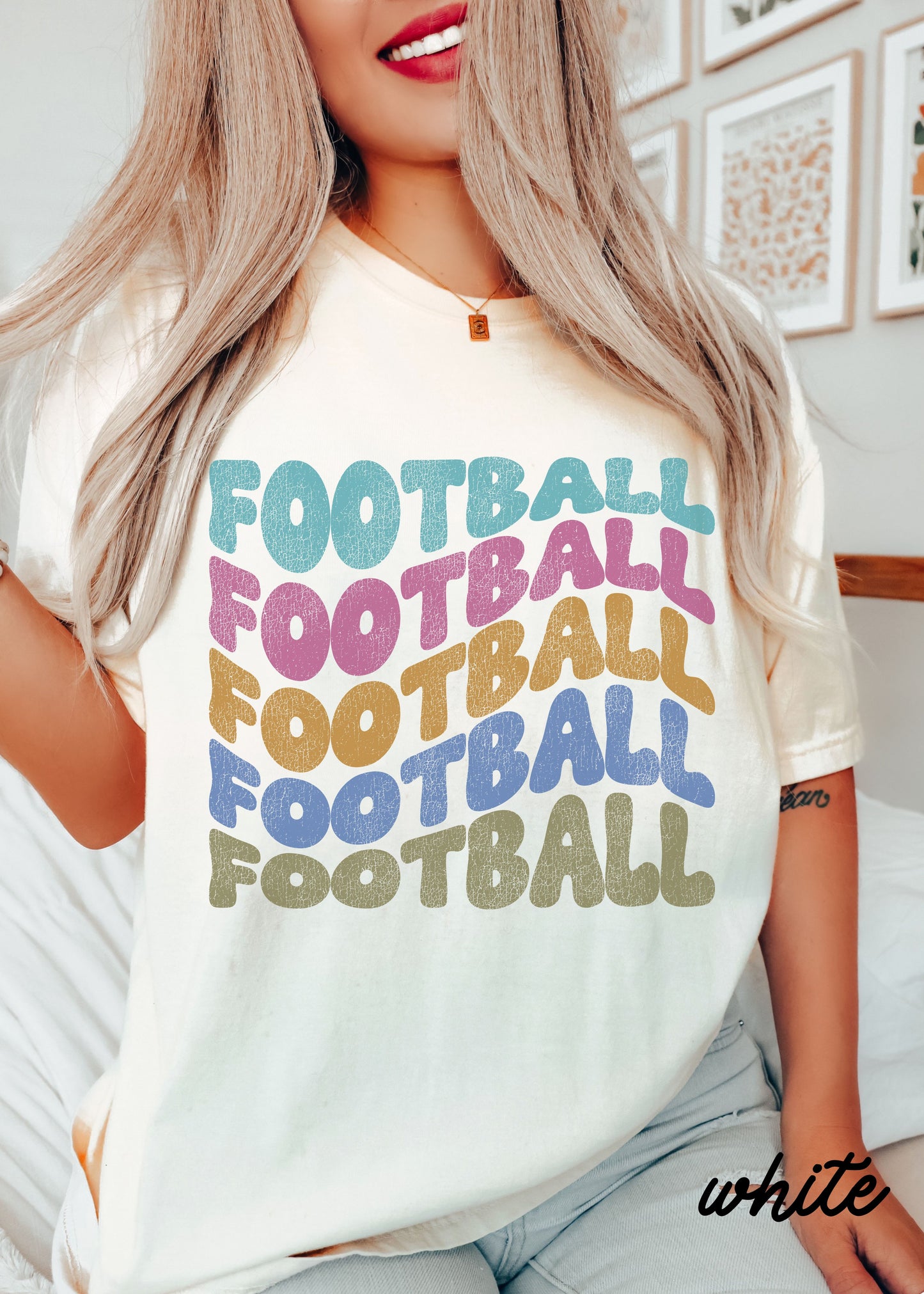 *FOOTBALL Wavy Tee 9 Colors (S-4X)