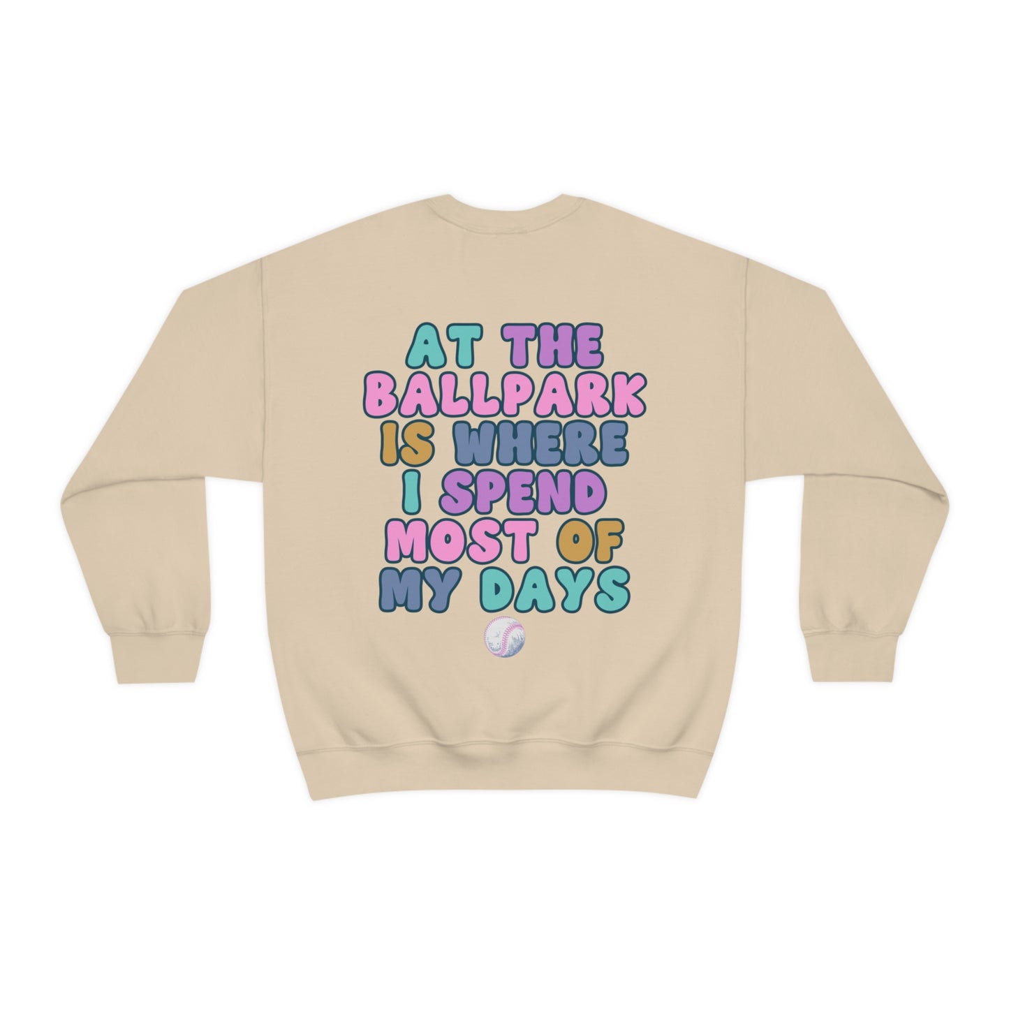 *At the Ballpark Sweatshirt Back Print *5 Colors (S-5X)