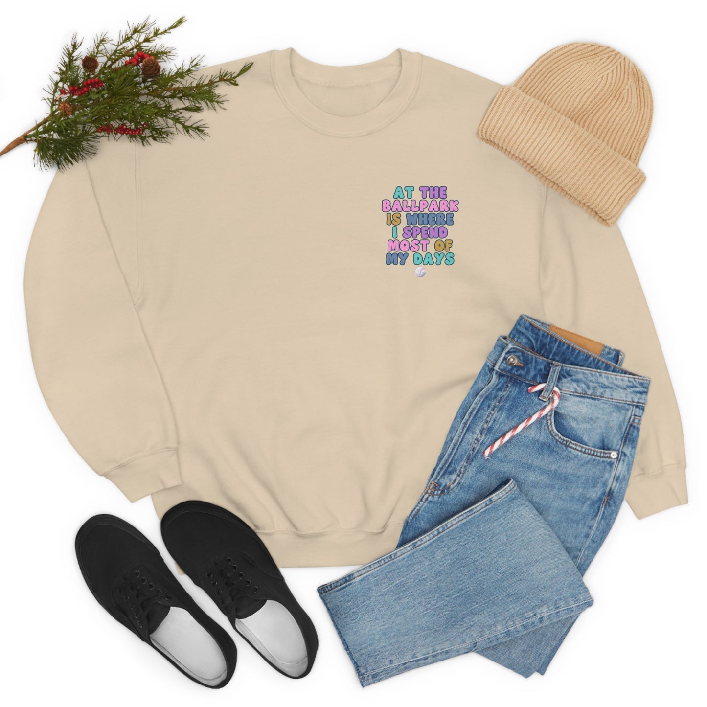 *At the Ballpark Sweatshirt Back Print *5 Colors (S-5X)