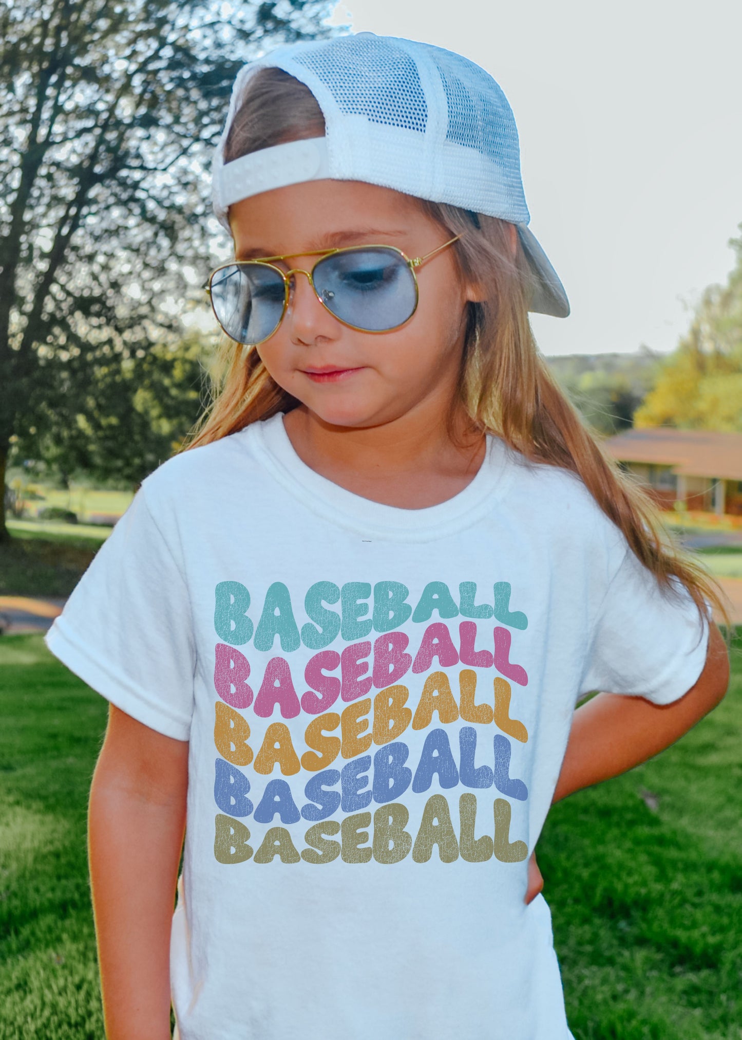 *Youth Baseball Wavy Tee *5 Colors (XS-XL)